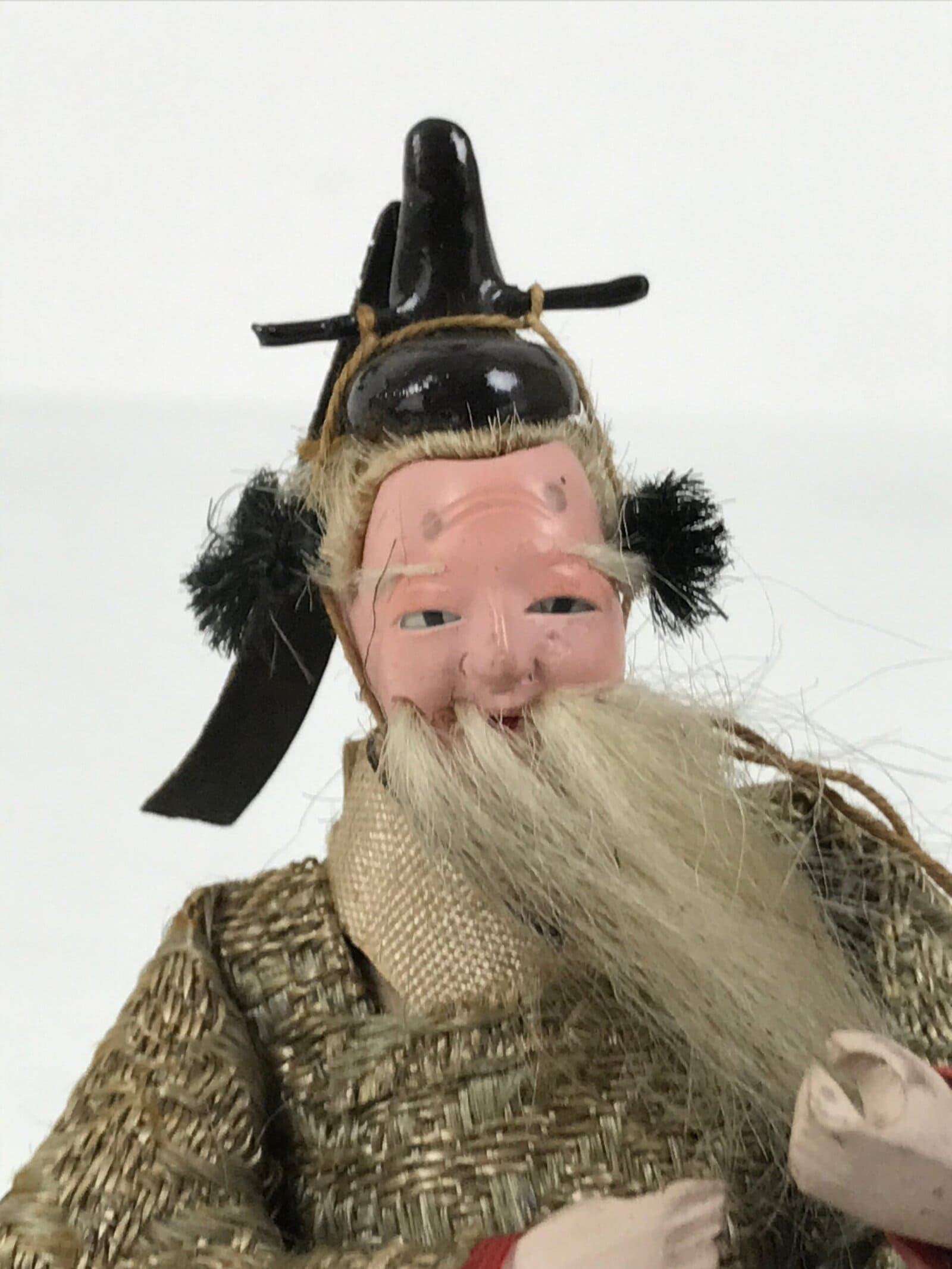 Antique Japanese Hina Doll Ningyo Old Guard Girls Day Ohinasama Silk Wood ID667