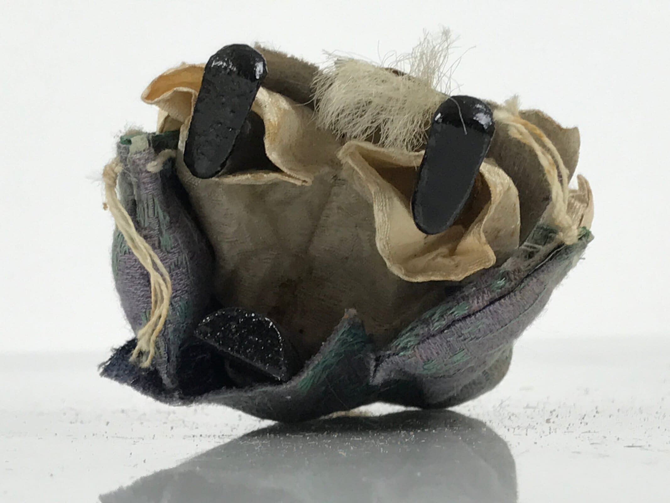 Antique Japanese Hina Doll Ningyo Old Guard Girls Day Ohinasama Silk Wood ID670