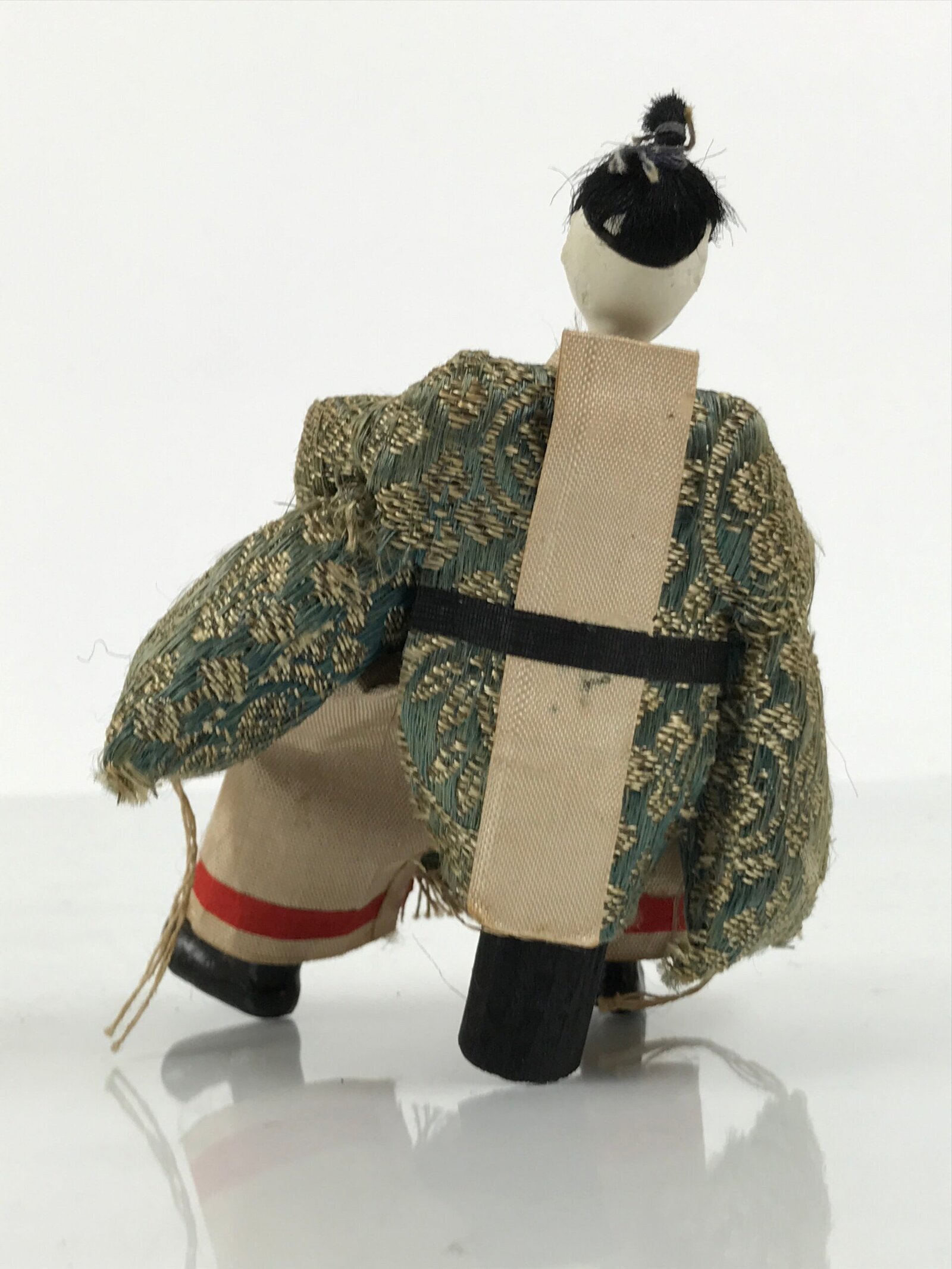 Antique Japanese Hina Doll Ningyo Young Guard Girls Day Ohinasama Silk ID668