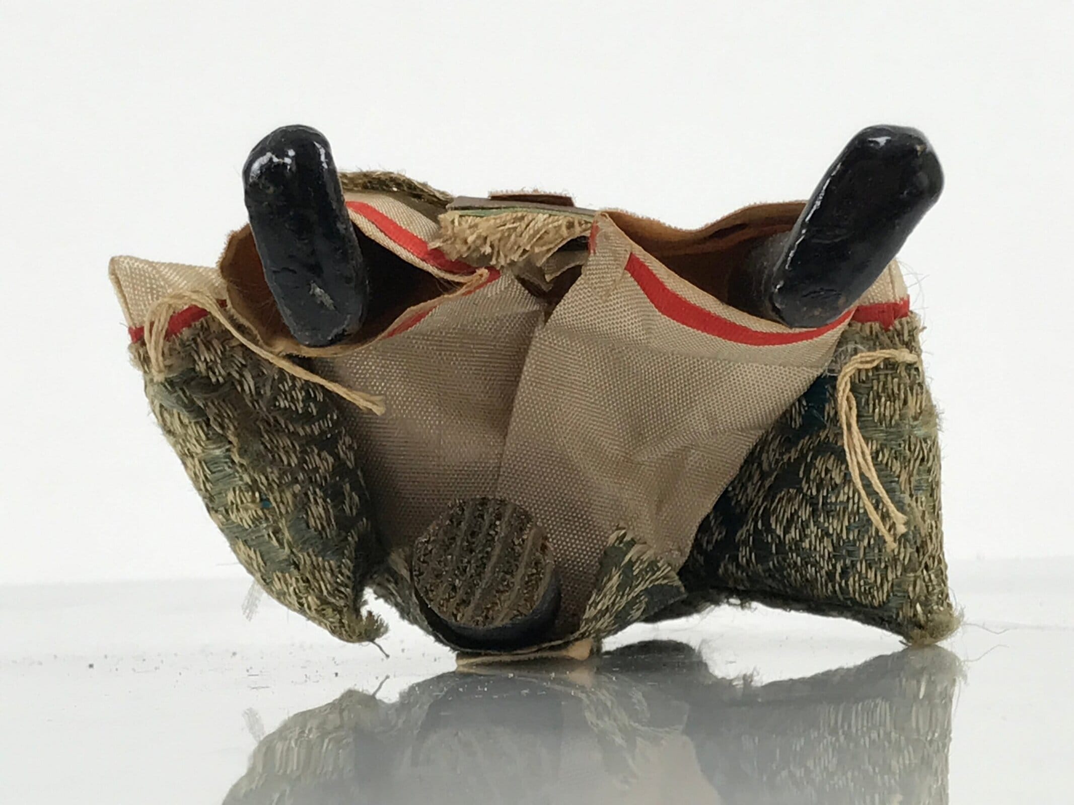 Antique Japanese Hina Doll Ningyo Young Guard Girls Day Ohinasama Silk ID668