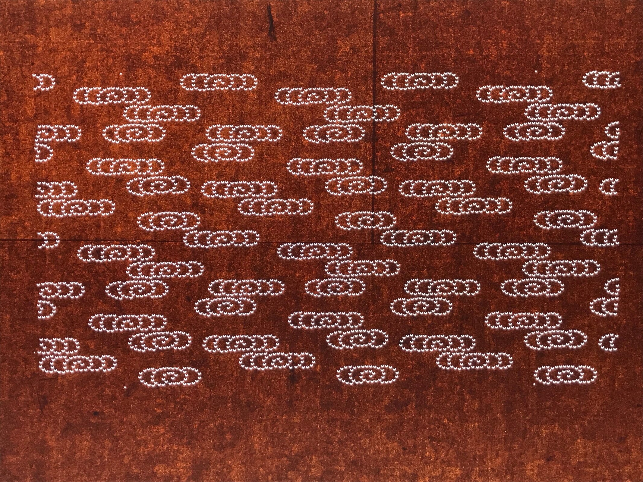 Antique Japanese Ise Katagami Paper Kimono Stencil Kanzemizu Swirling Water A749