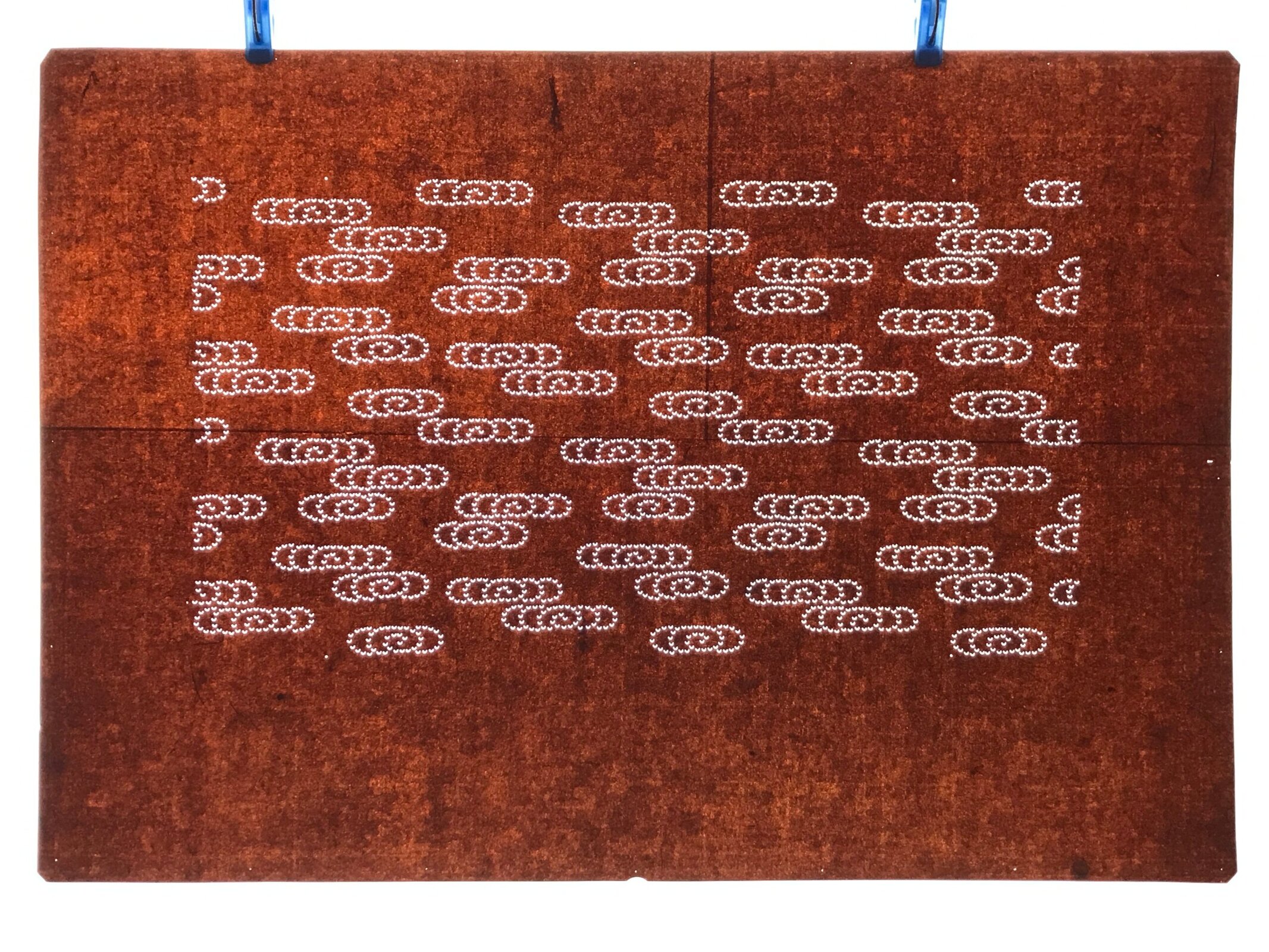 Antique Japanese Ise Katagami Paper Kimono Stencil Kanzemizu Swirling Water A749