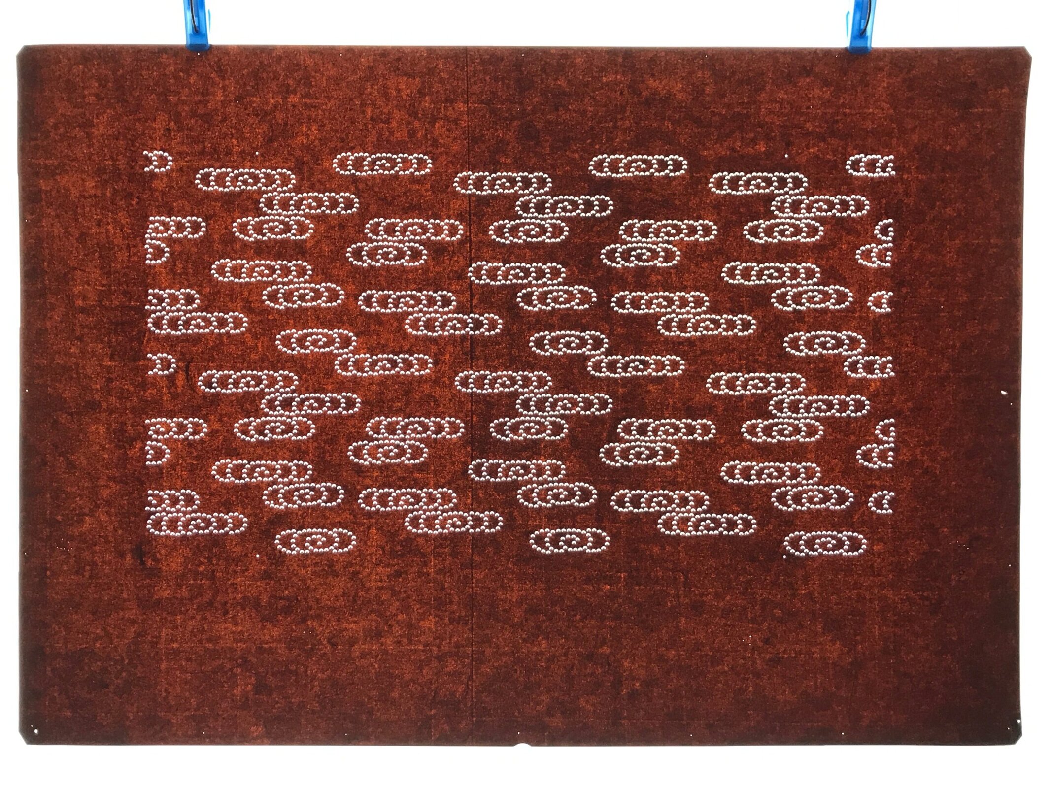 Antique Japanese Ise Katagami Paper Kimono Stencil Kanzemizu Swirling Water A750