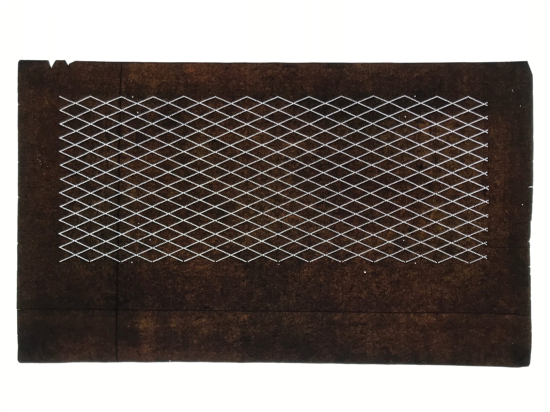 Antique Japanese Ise Katagami Paper Kimono Stencil Katazome Diamond Grid A868