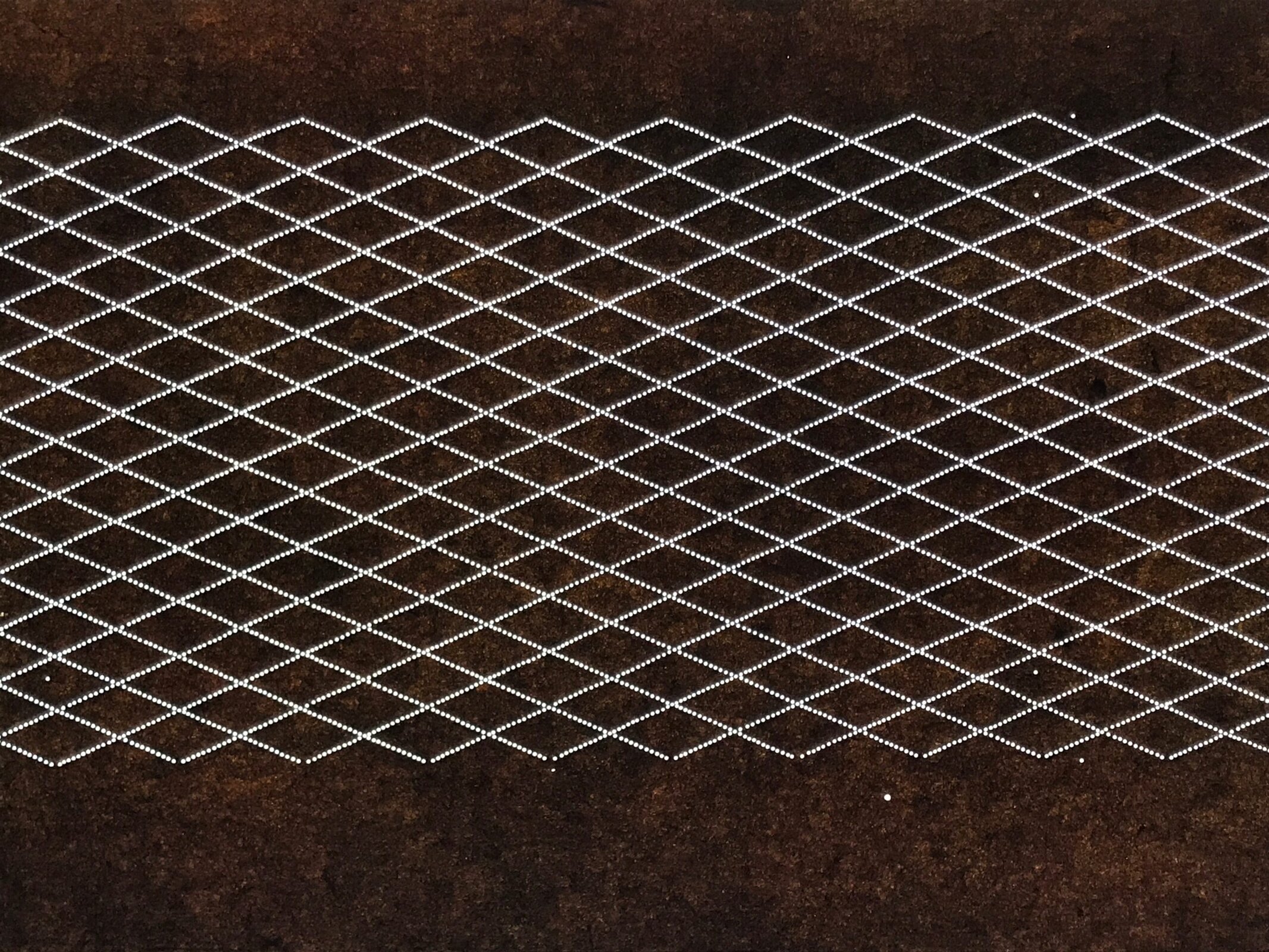 Antique Japanese Ise Katagami Paper Kimono Stencil Katazome Diamond Grid A868