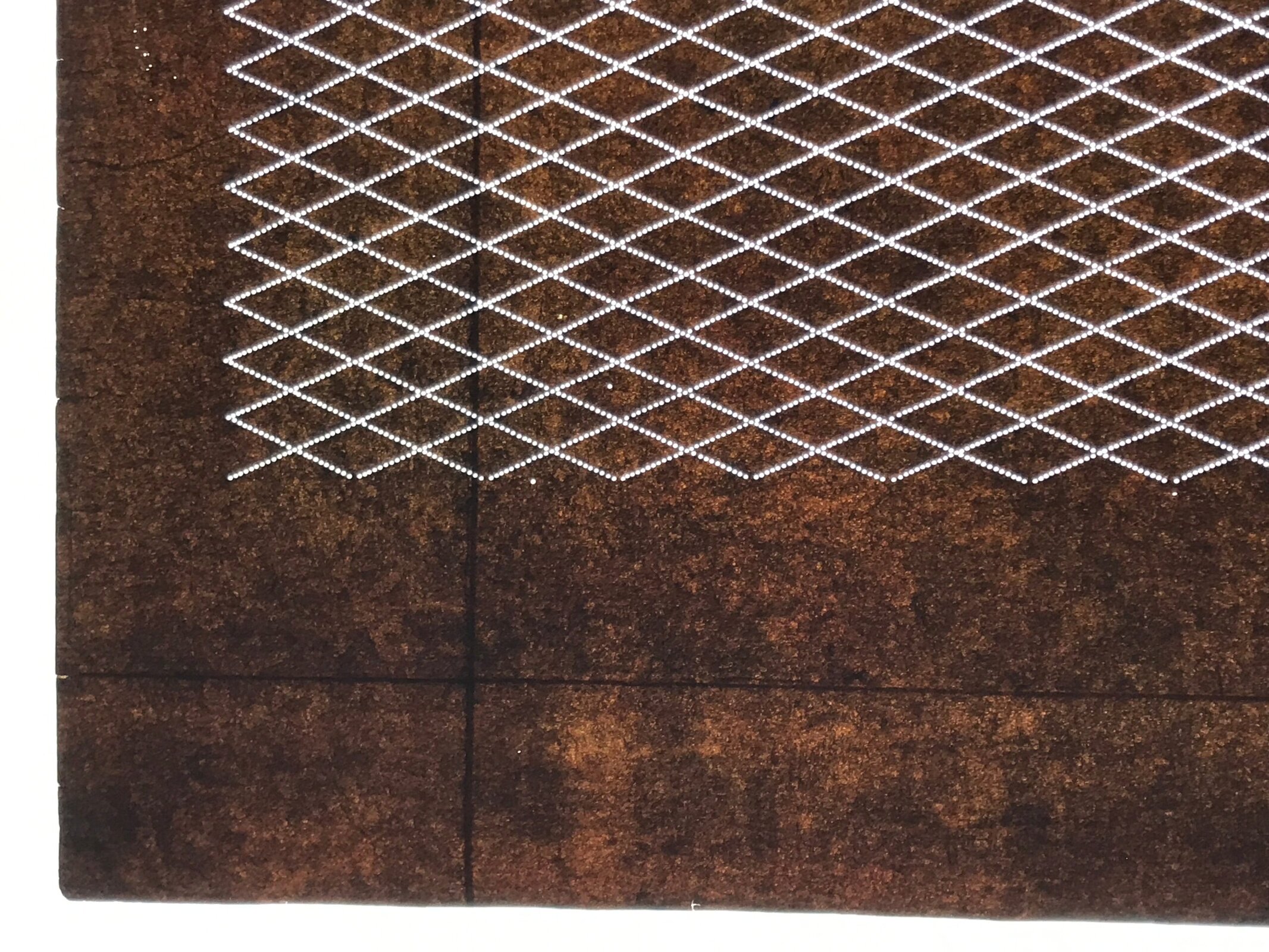 Antique Japanese Ise Katagami Paper Kimono Stencil Katazome Diamond Grid A868