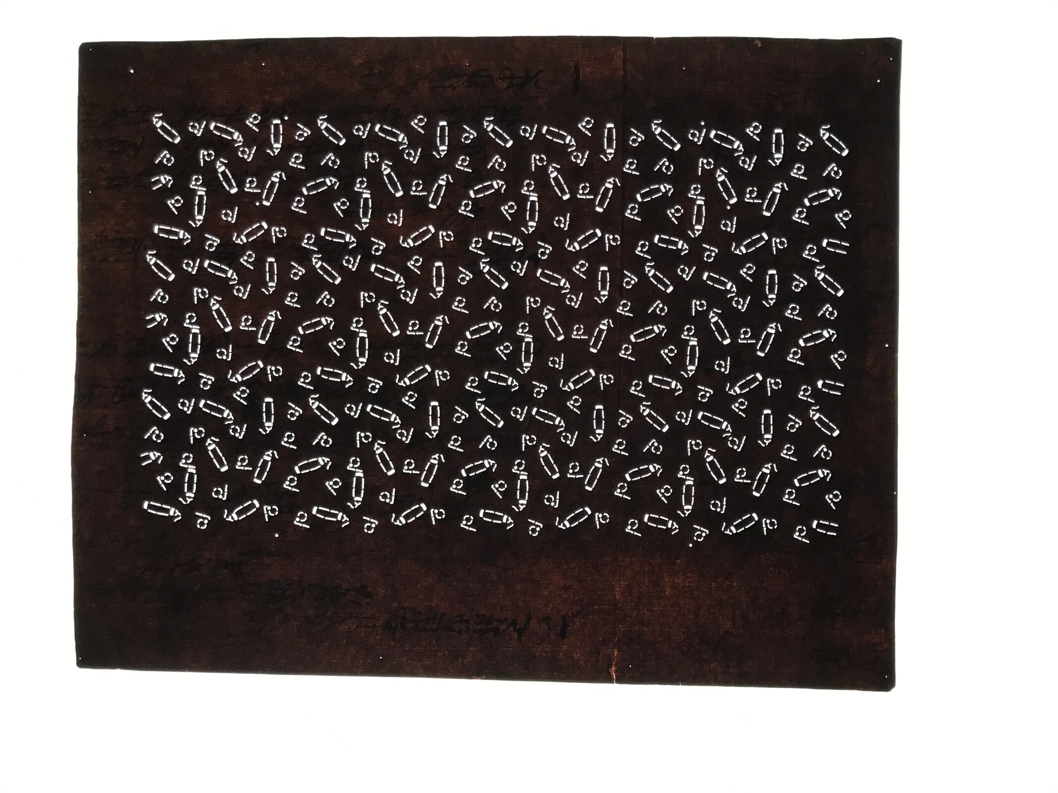 Antique Japanese Ise Katagami Paper Kimono Stencil Katazome Firework Hanabi A841