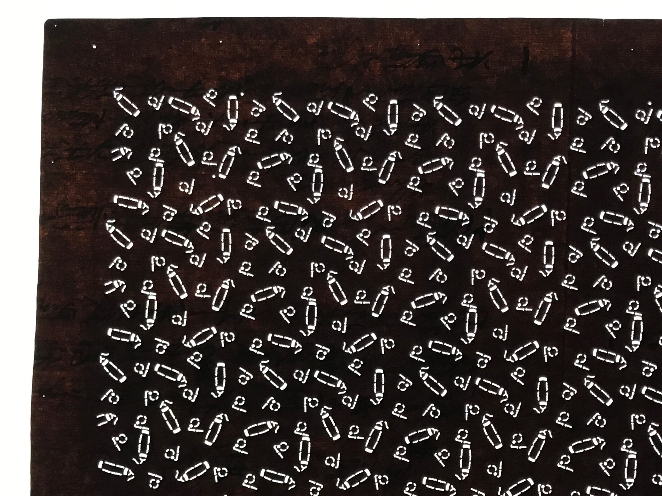 Antique Japanese Ise Katagami Paper Kimono Stencil Katazome Firework Hanabi A841