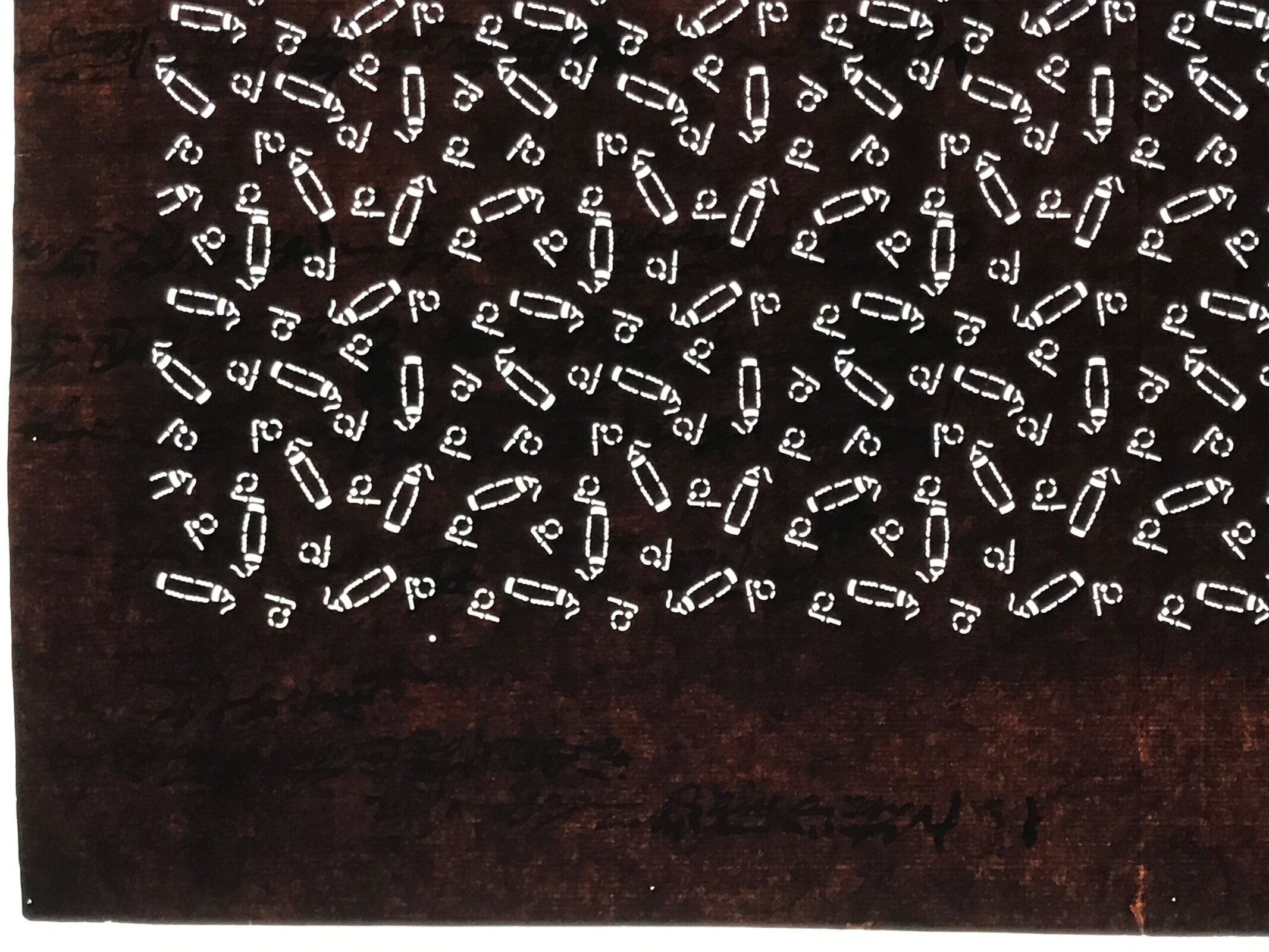 Antique Japanese Ise Katagami Paper Kimono Stencil Katazome Firework Hanabi A841