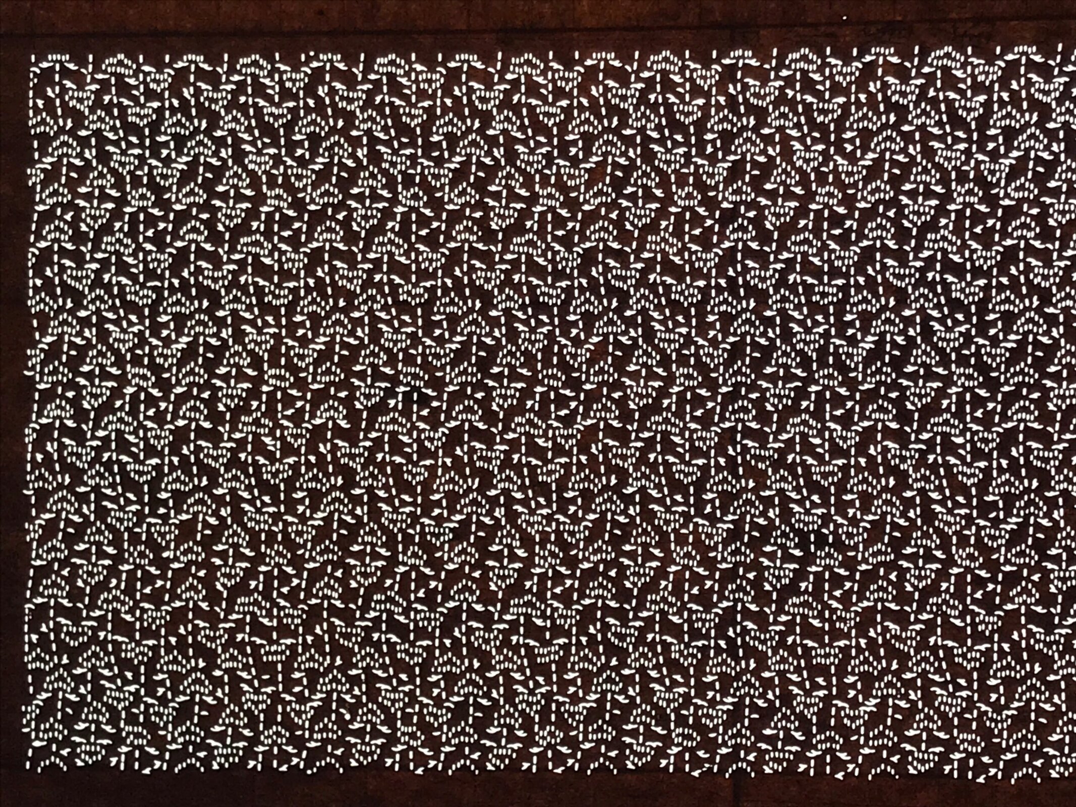 Antique Japanese Ise Katagami Paper Kimono Stencil Katazome Floral Leaf A874