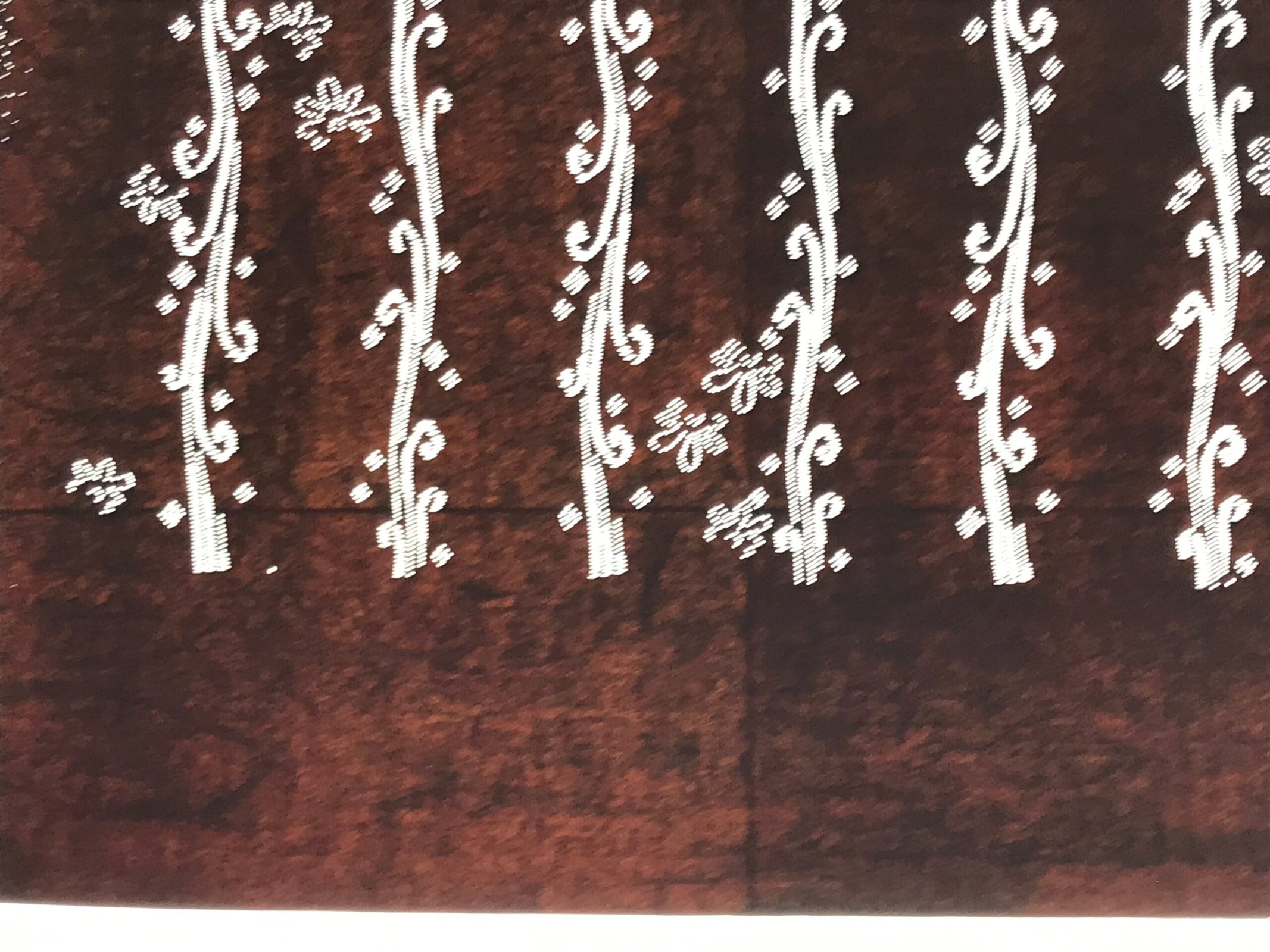 Antique Japanese Ise Katagami Paper Kimono Stencil Katazome Floral Leaves A865