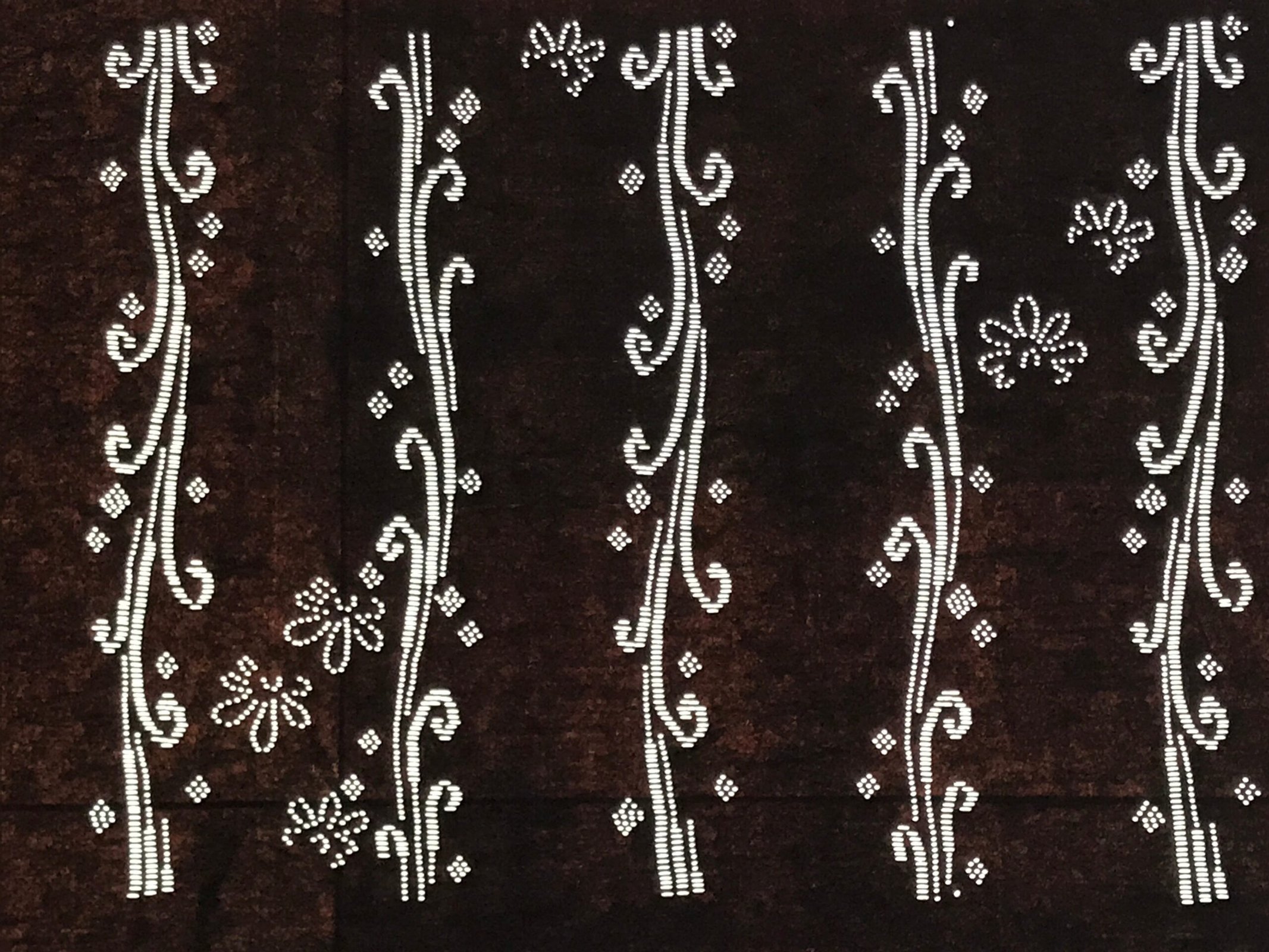 Antique Japanese Ise Katagami Paper Kimono Stencil Katazome Floral Leaves A865