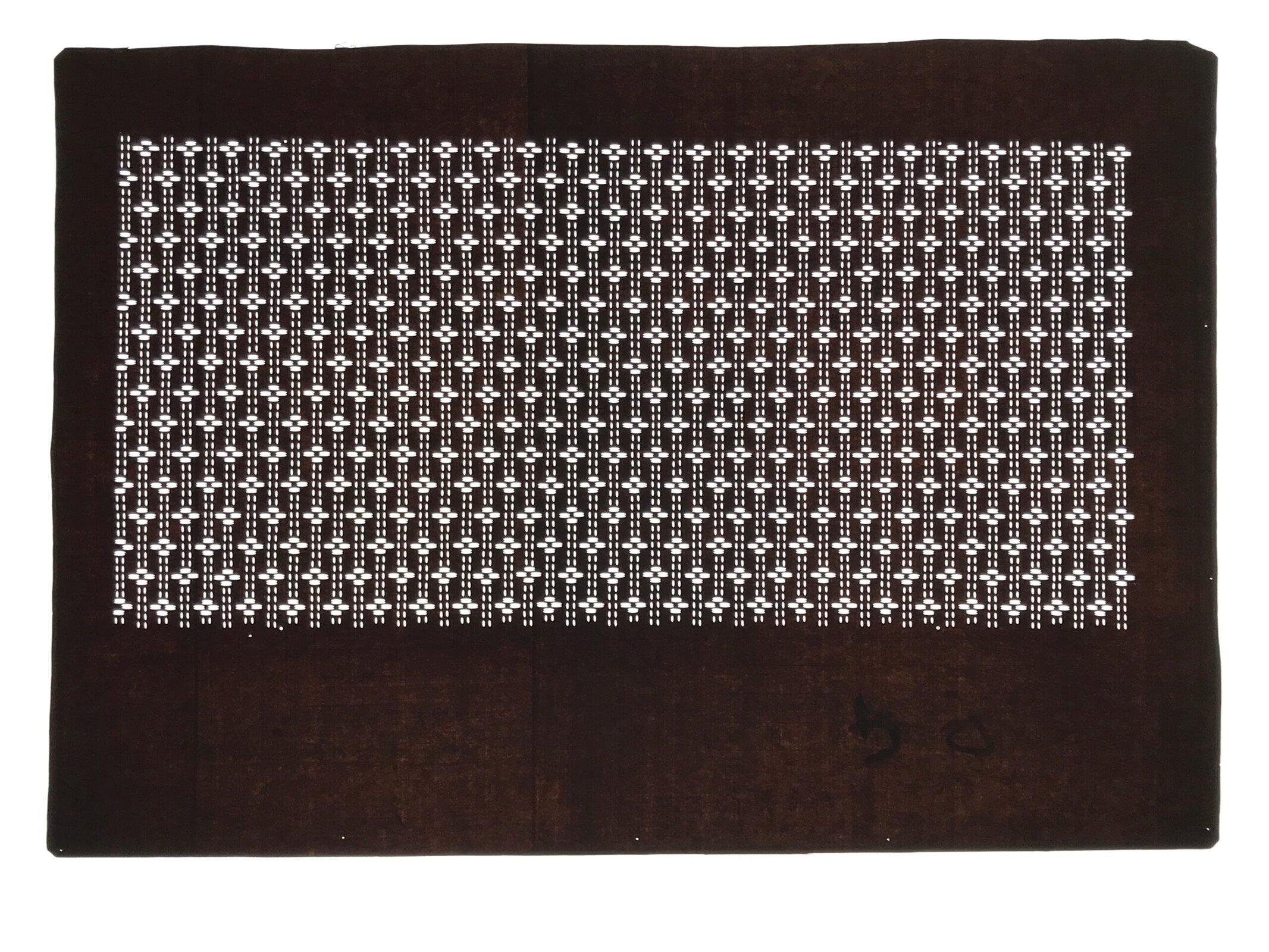 Antique Japanese Ise Katagami Paper Kimono Stencil Katazome Floral Line A858