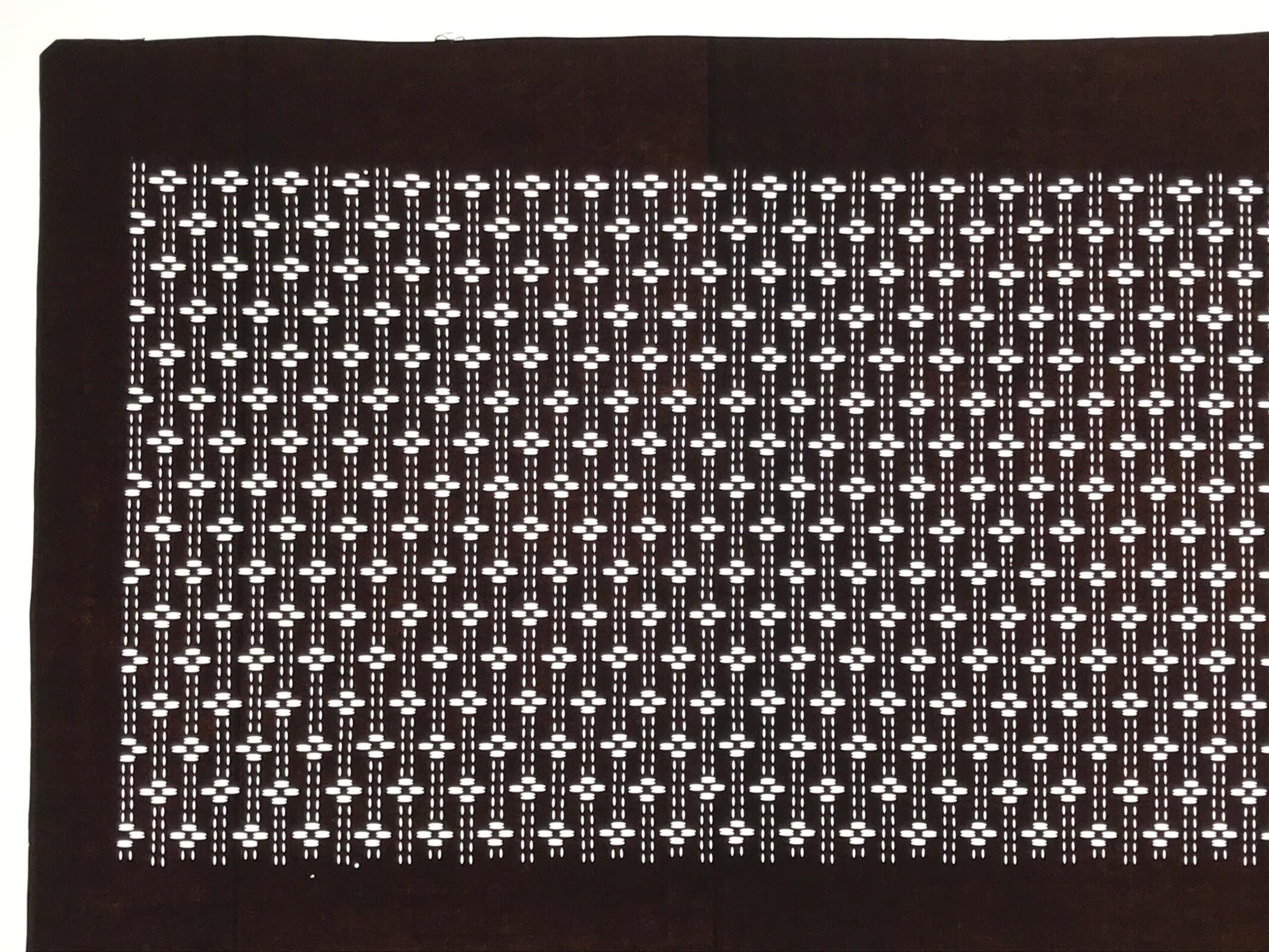 Antique Japanese Ise Katagami Paper Kimono Stencil Katazome Floral Line A858