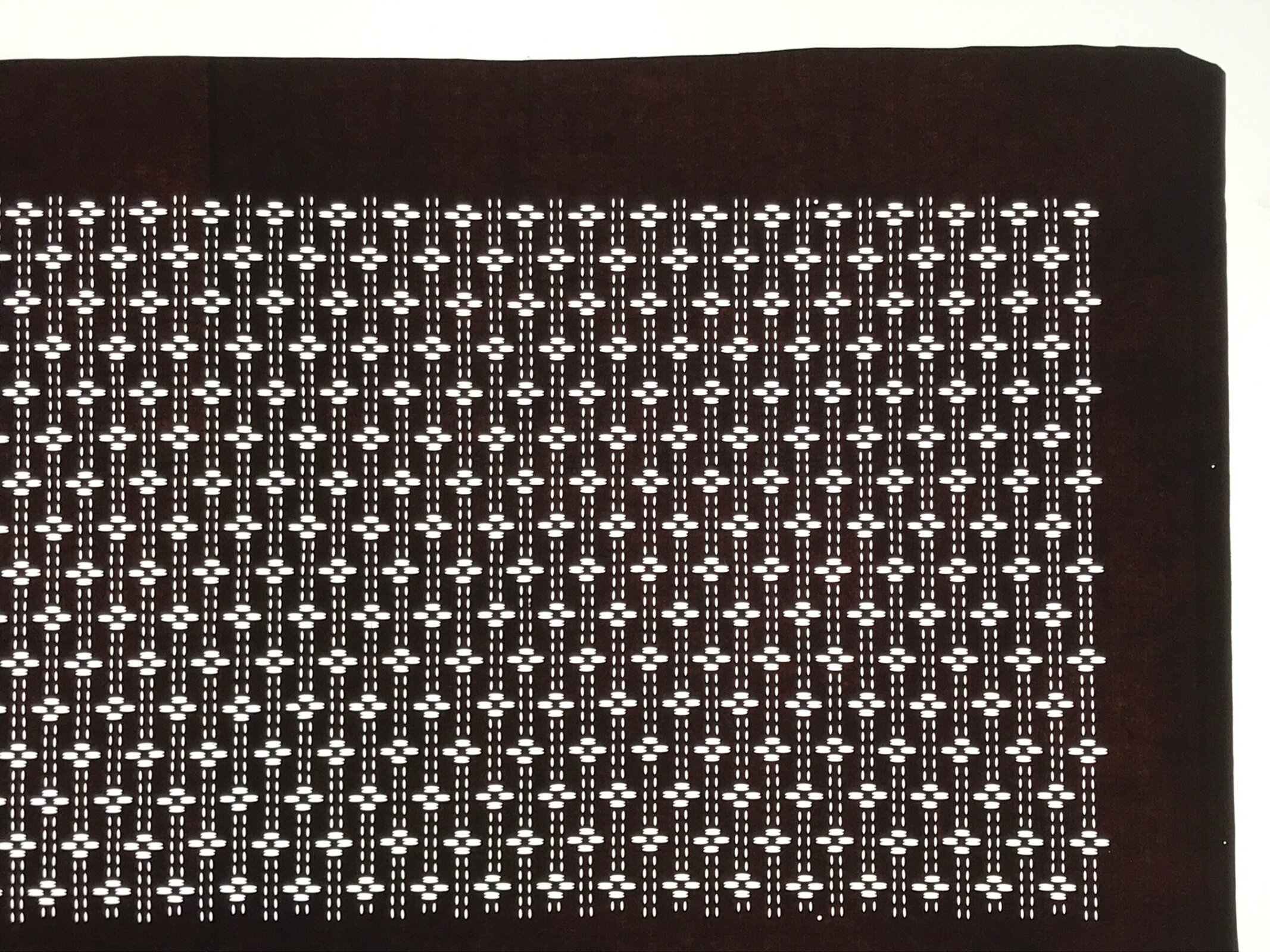 Antique Japanese Ise Katagami Paper Kimono Stencil Katazome Floral Line A858