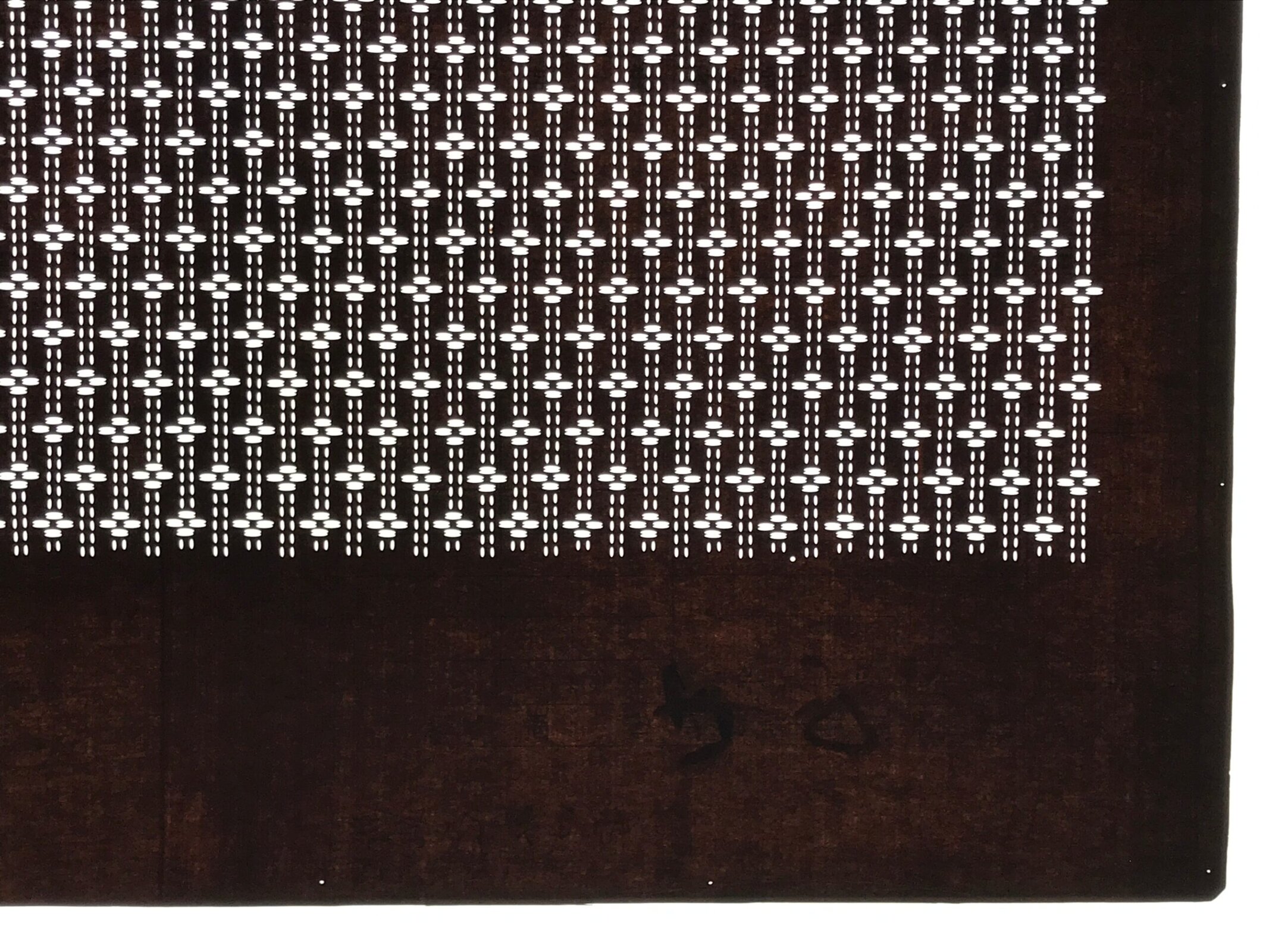 Antique Japanese Ise Katagami Paper Kimono Stencil Katazome Floral Line A858