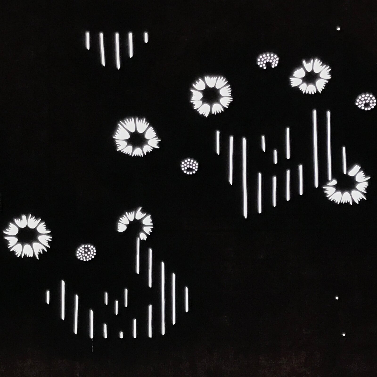 Antique Japanese Ise Katagami Paper Kimono Stencil Katazome Flower Design A823