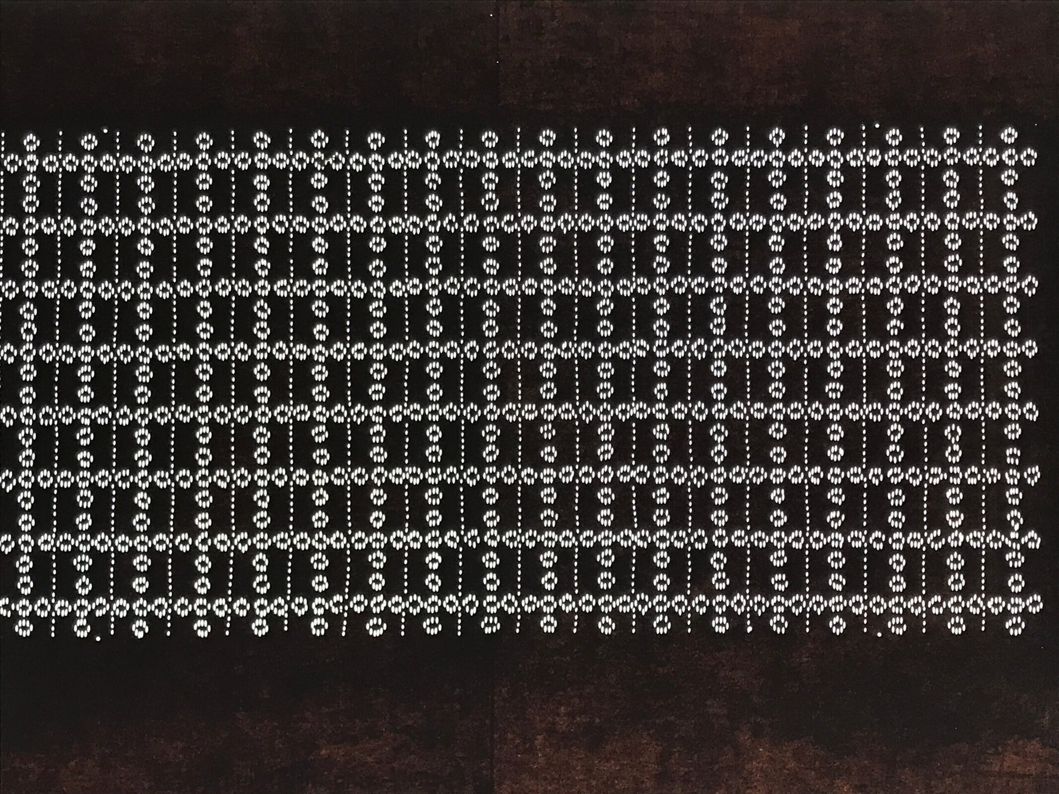 Antique Japanese Ise Katagami Paper Kimono Stencil Katazome Grid Pattern A854