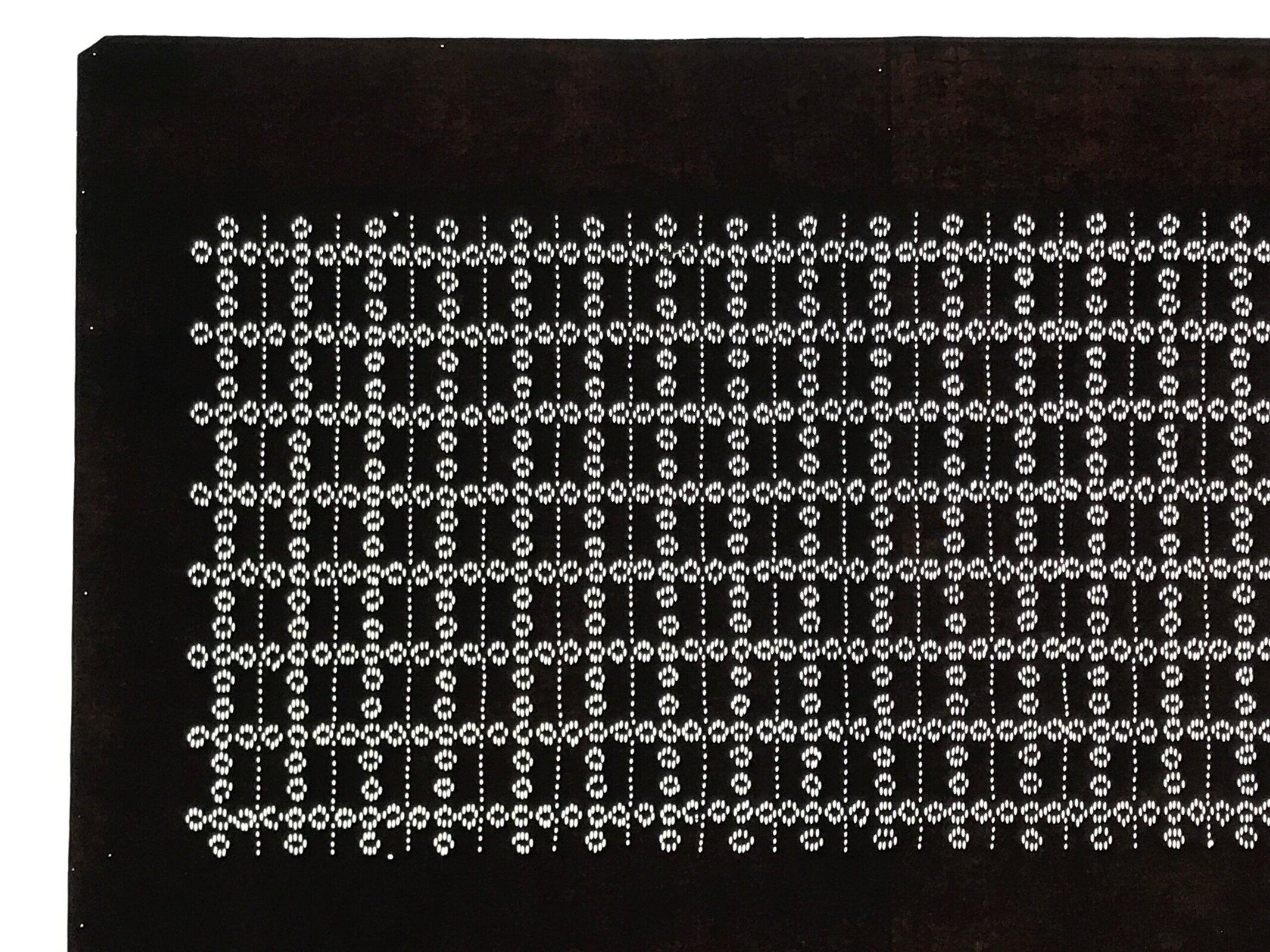 Antique Japanese Ise Katagami Paper Kimono Stencil Katazome Grid Pattern A854