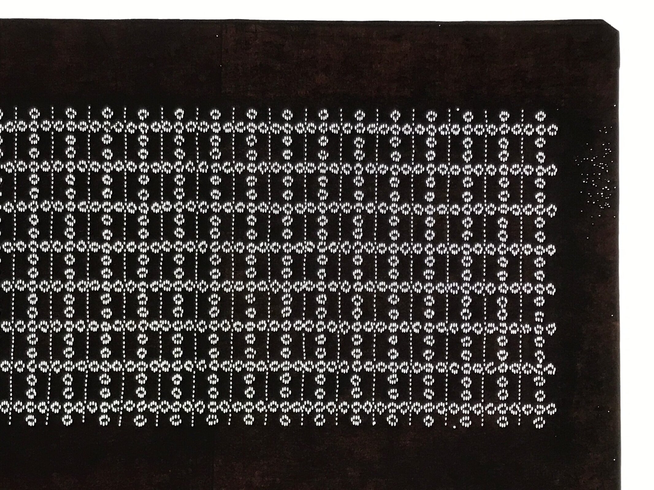 Antique Japanese Ise Katagami Paper Kimono Stencil Katazome Grid Pattern A854