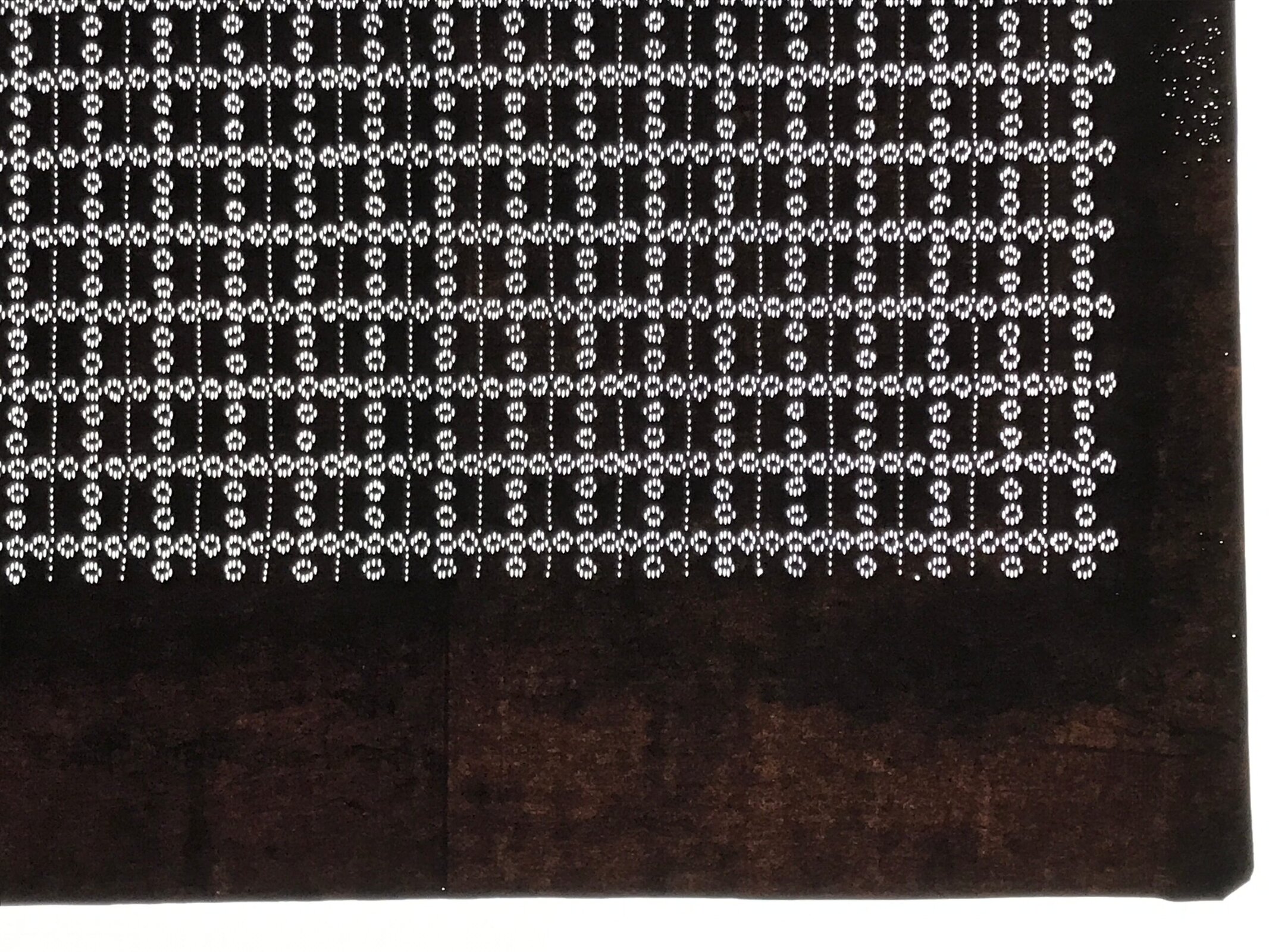 Antique Japanese Ise Katagami Paper Kimono Stencil Katazome Grid Pattern A854