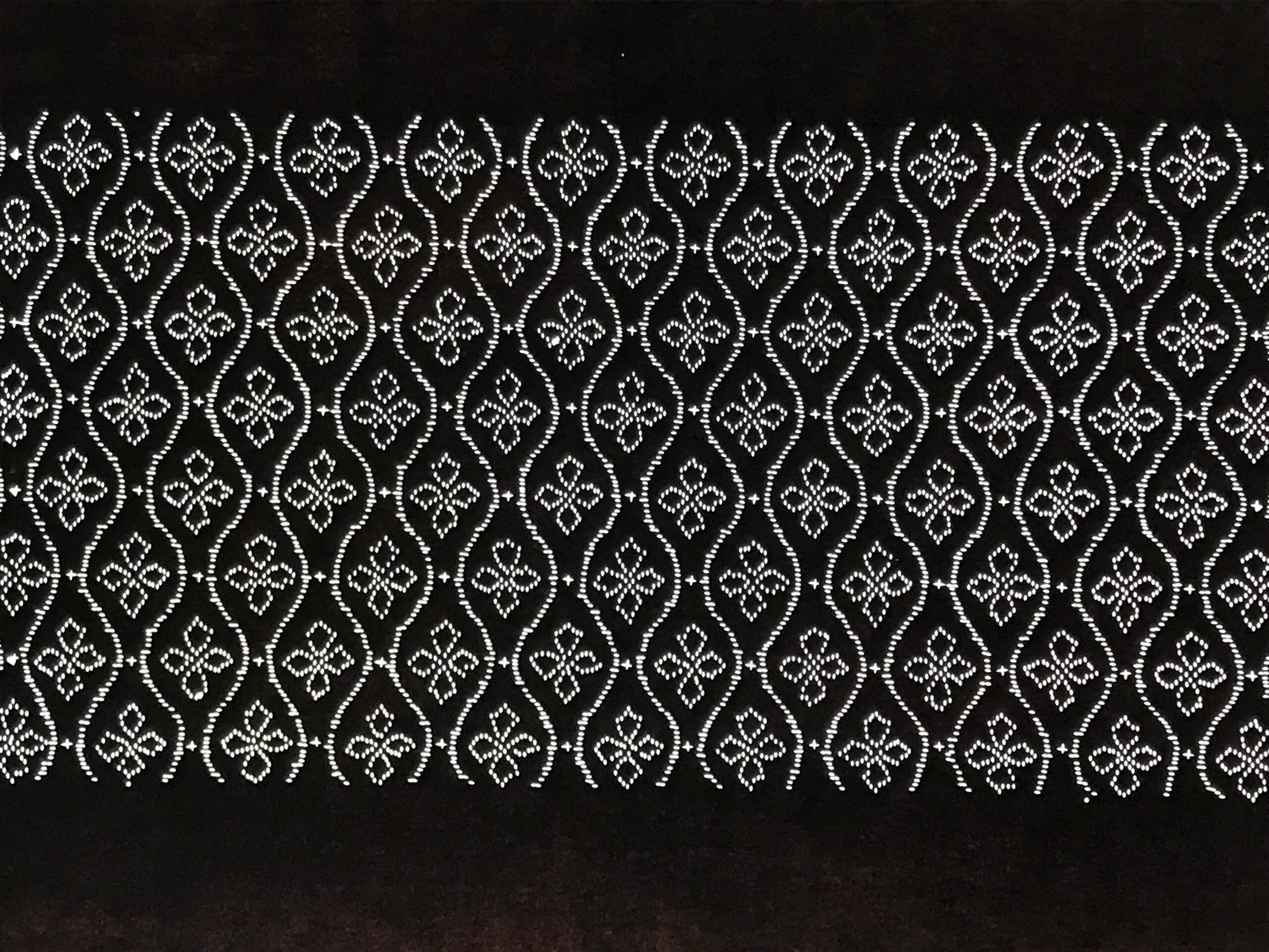 Antique Japanese Ise Katagami Paper Kimono Stencil Tatewaku Hishi Pattern A862