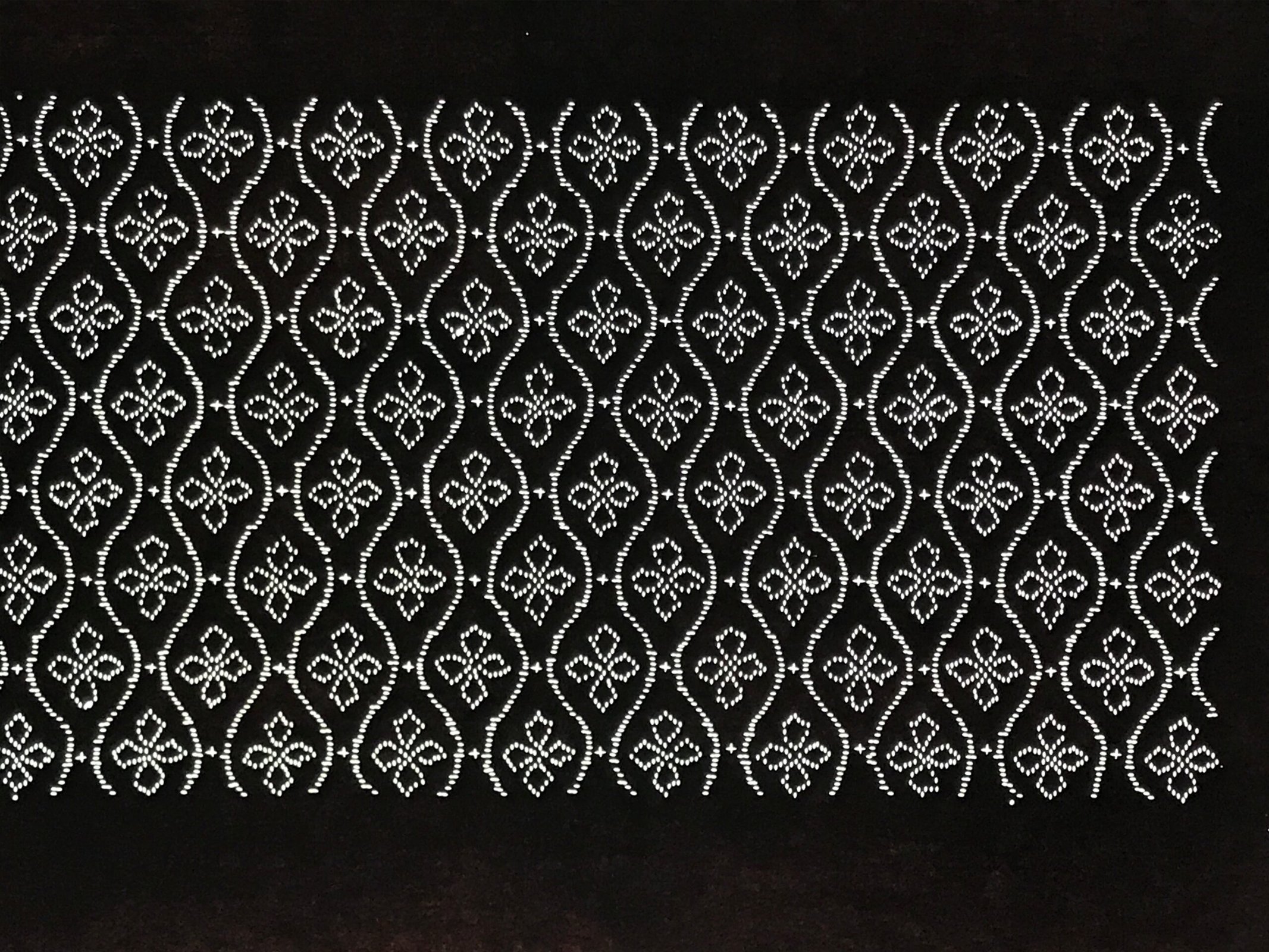 Antique Japanese Ise Katagami Paper Kimono Stencil Tatewaku Hishi Pattern A862