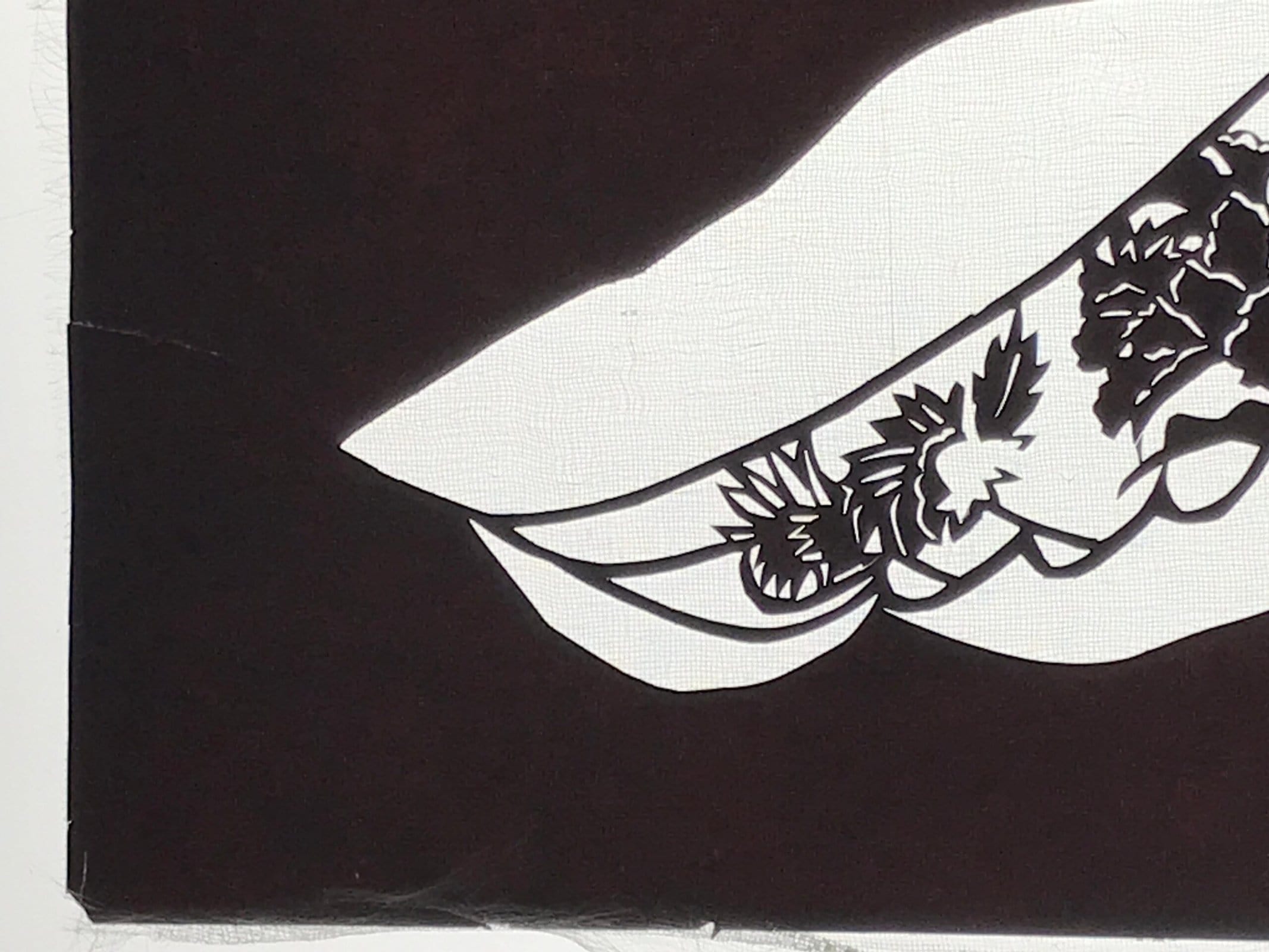 Antique Japanese Katagami Paper Kimono Stencil Katazome Bird Floral Pattern A771