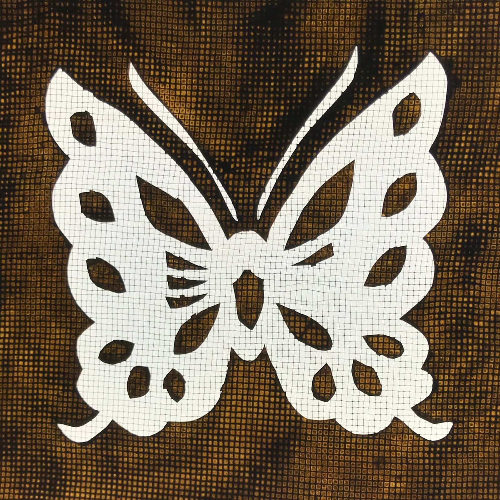 Antique Japanese Katagami Paper Kimono Stencil Katazome Butterfly Chouchou A759