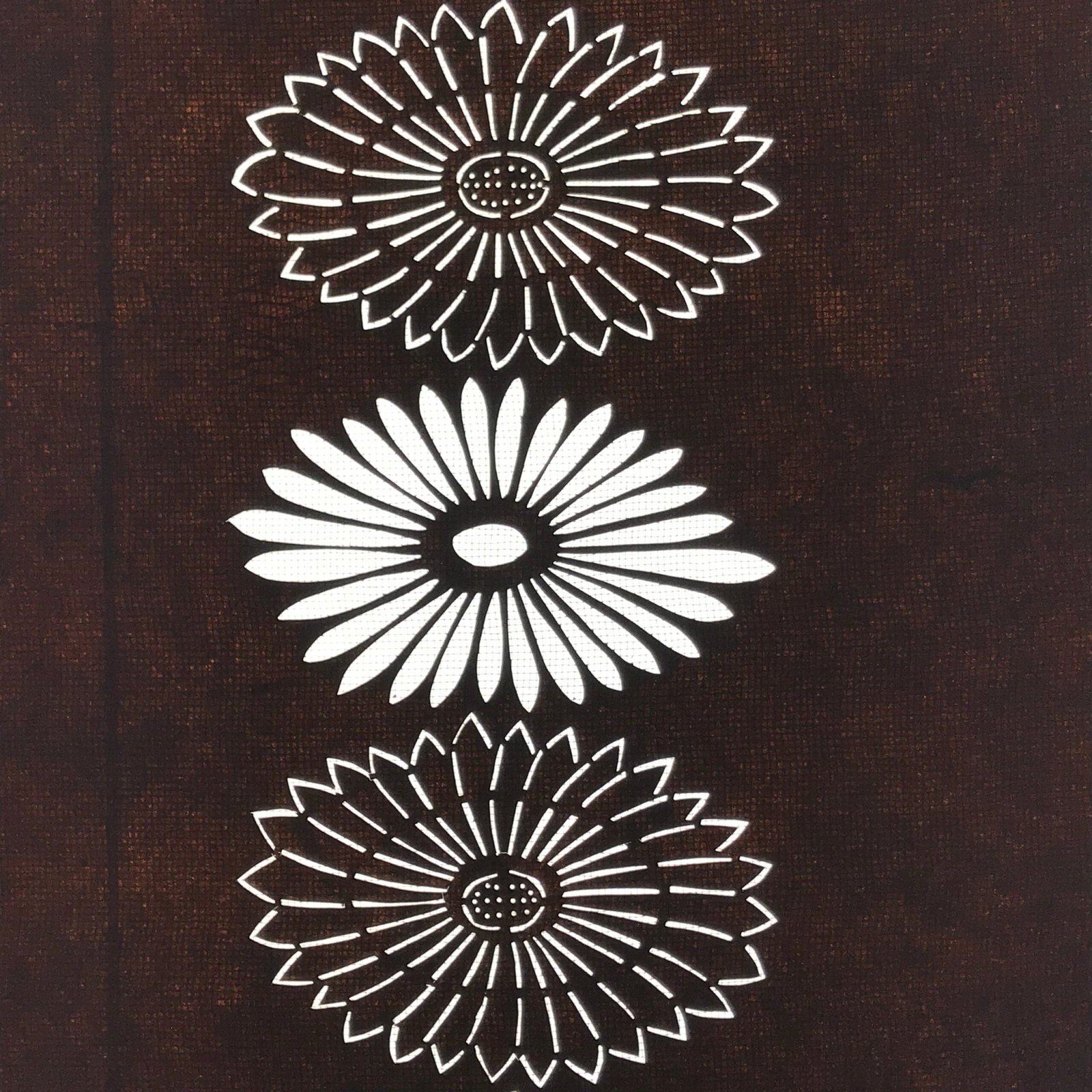 Antique Japanese Katagami Paper Kimono Stencil Katazome Chrysanthemums Kiku A804