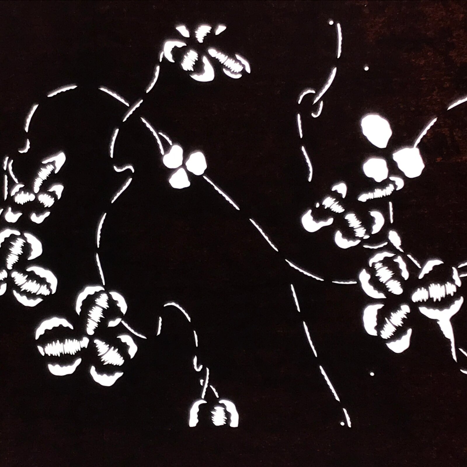 Antique Japanese Katagami Paper Kimono Stencil Katazome Clover Plant Design A877