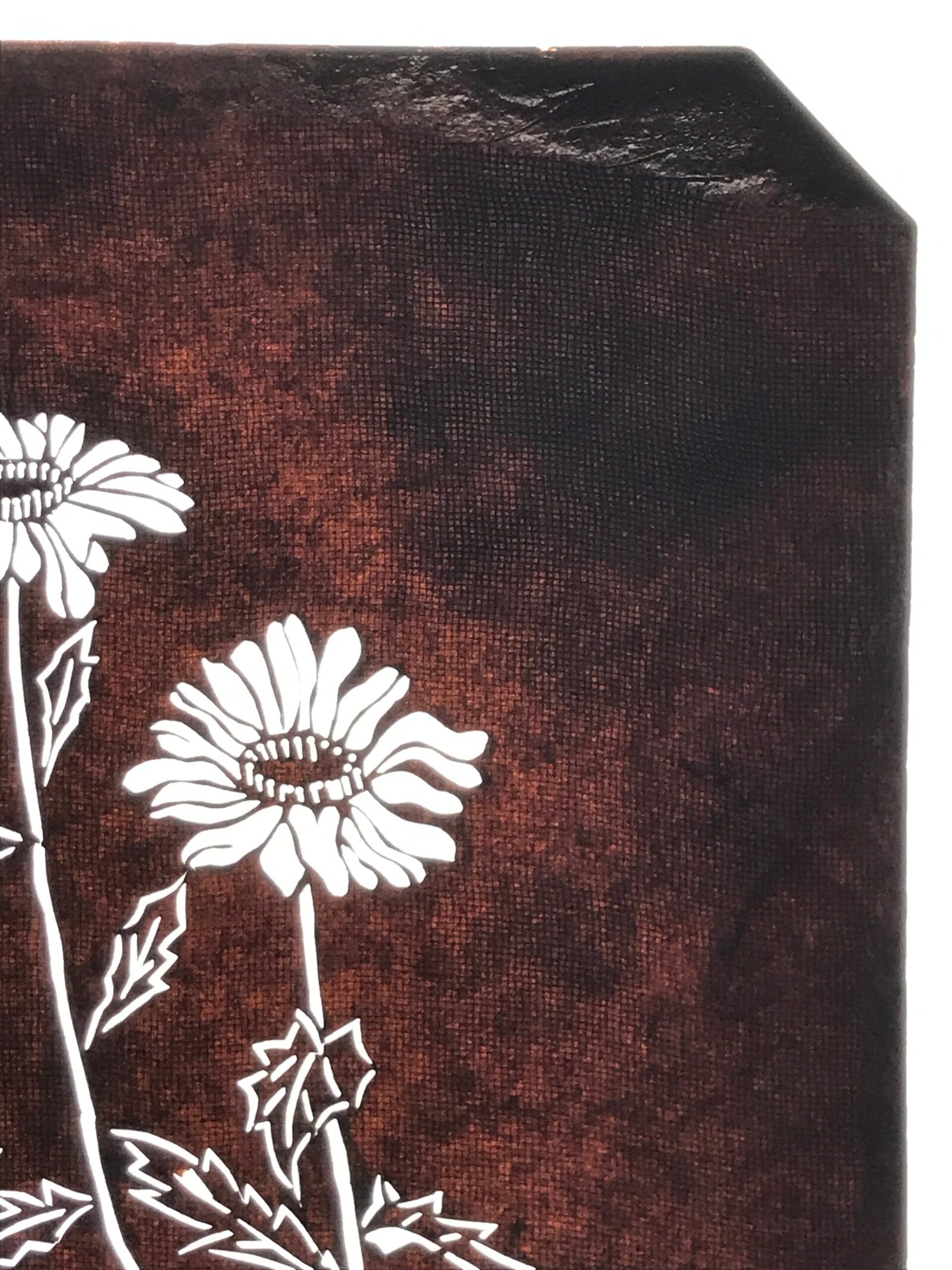 Antique Japanese Katagami Paper Kimono Stencil Katazome Daisies Hinagiku A798