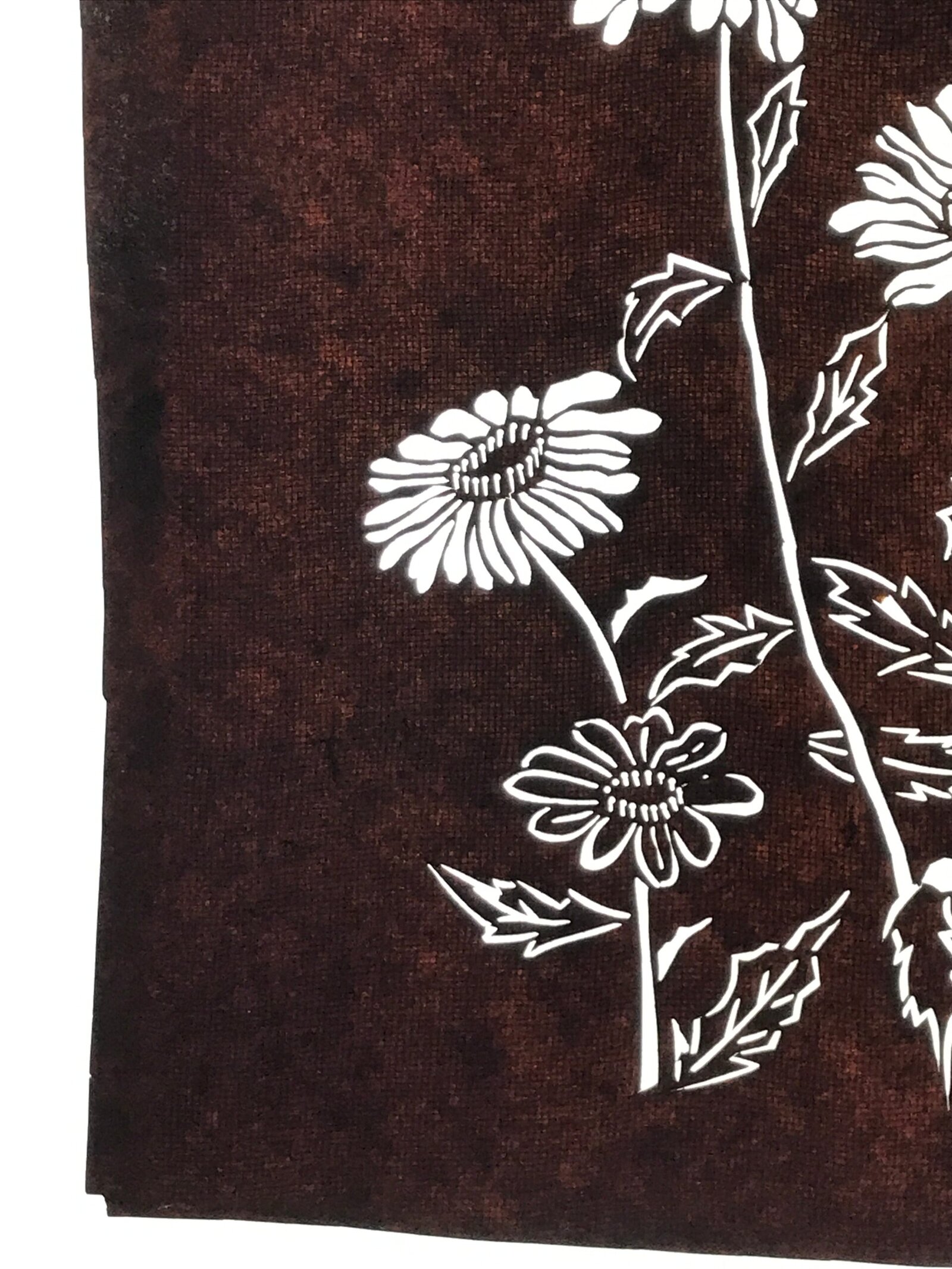 Antique Japanese Katagami Paper Kimono Stencil Katazome Daisies Hinagiku A798