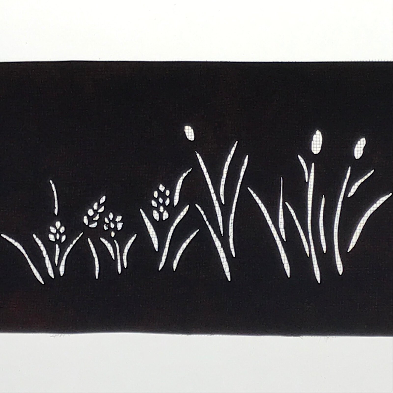 Antique Japanese Katagami Paper Kimono Stencil Katazome Grass Plant Design A763