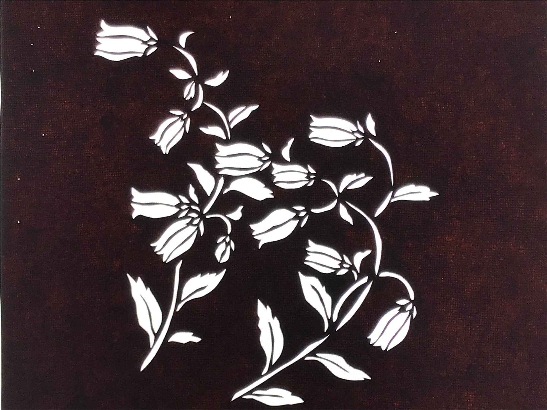 Antique Japanese Katagami Paper Kimono Stencil Katazome Hana Flower Buds A783