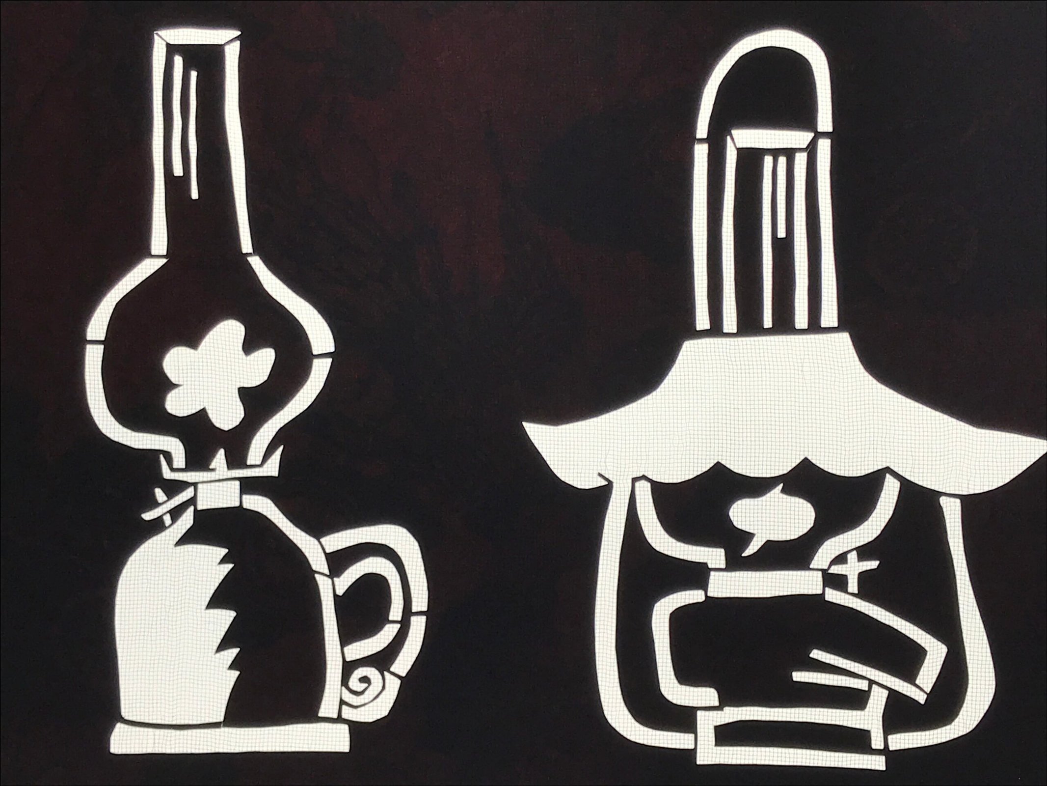 Antique Japanese Katagami Paper Kimono Stencil Katazome Oil Lanterns Lamps A809