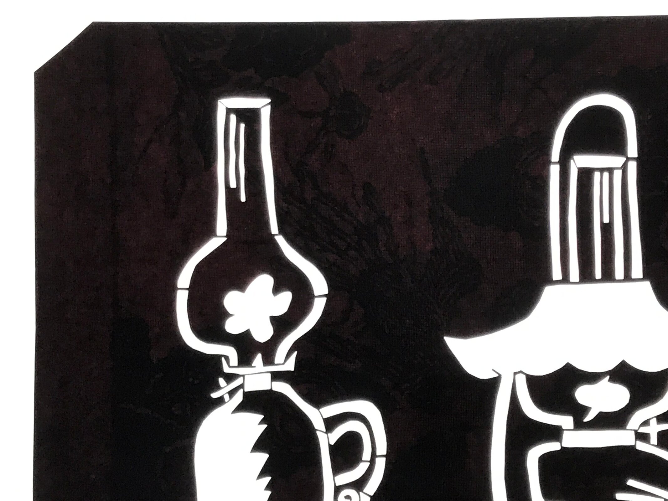 Antique Japanese Katagami Paper Kimono Stencil Katazome Oil Lanterns Lamps A809