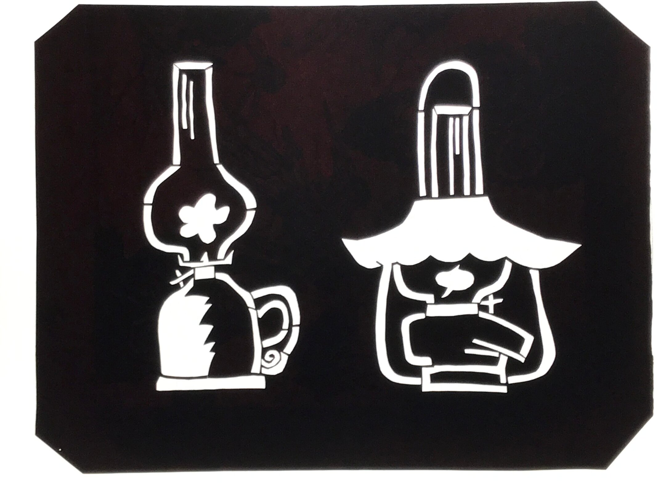 Antique Japanese Katagami Paper Kimono Stencil Katazome Oil Lanterns Lamps A809