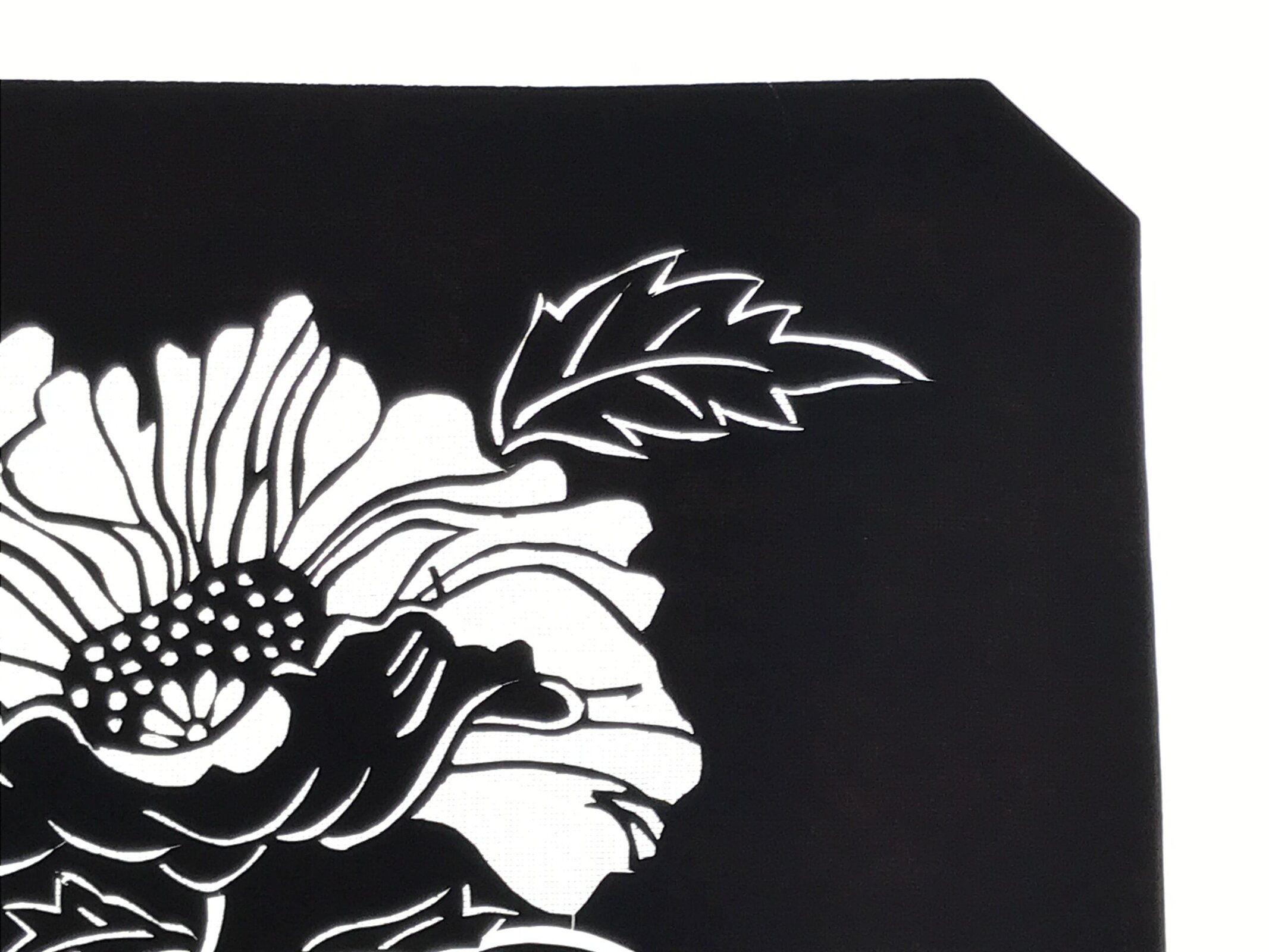 Antique Japanese Katagami Paper Kimono Stencil Katazome Peony Botan Flower A782