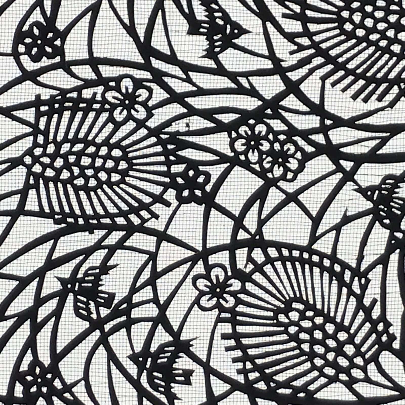 Antique Japanese Katagami Paper Kimono Stencil Katazome Pine Plum Blossom A794