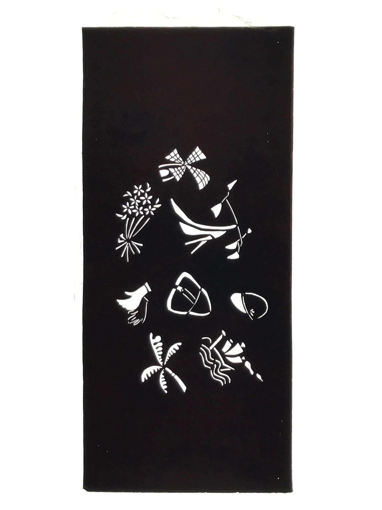 Antique Japanese Katagami Paper Kimono Stencil Katazome Travel Theme Design A802