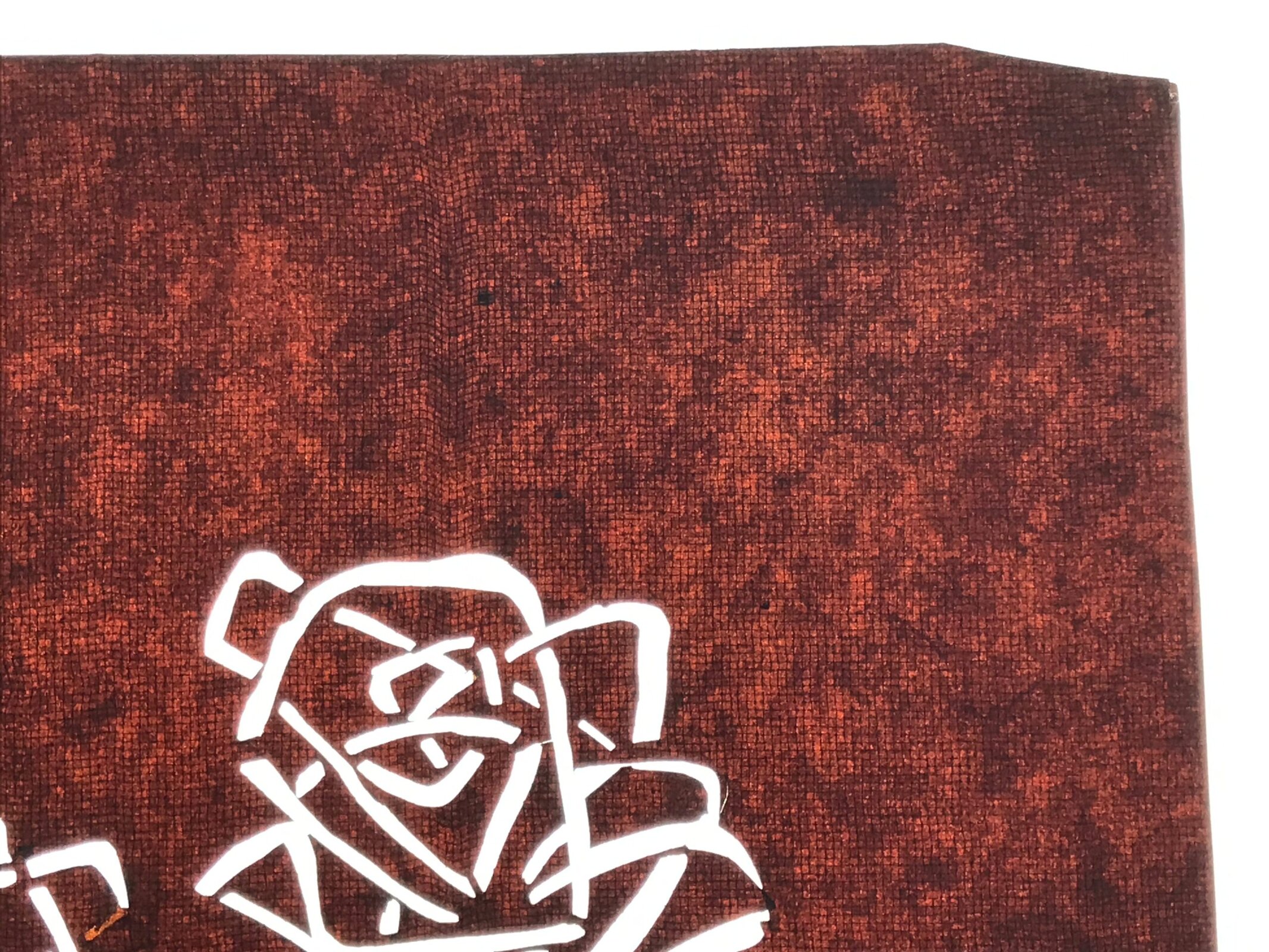 Antique Japanese Katagami Paper Kimono Stencil Katazome Two Roses Bara A797