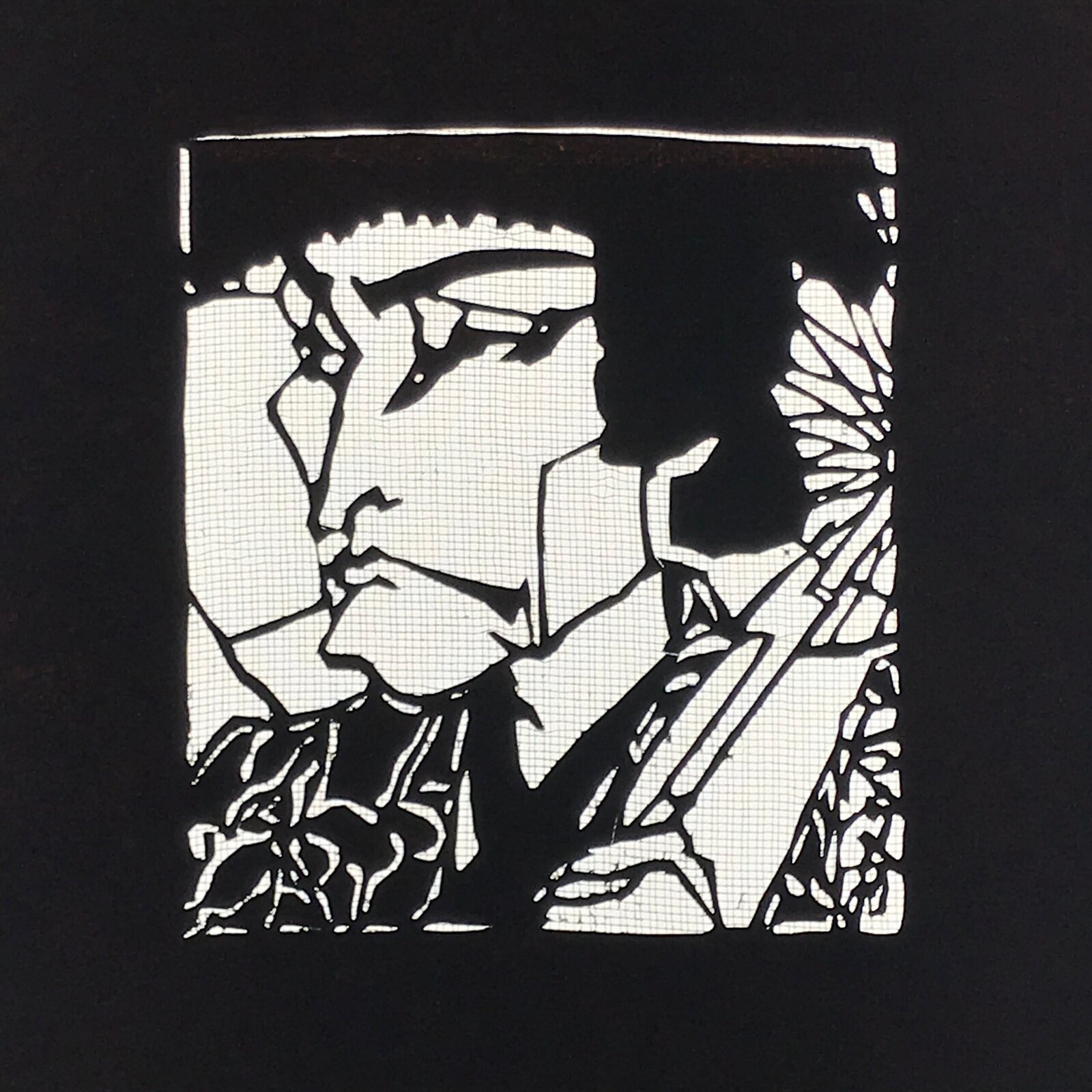 Antique Japanese Katagami Paper Kimono Stencil Katazome Ukiyoe Samurai Man A781