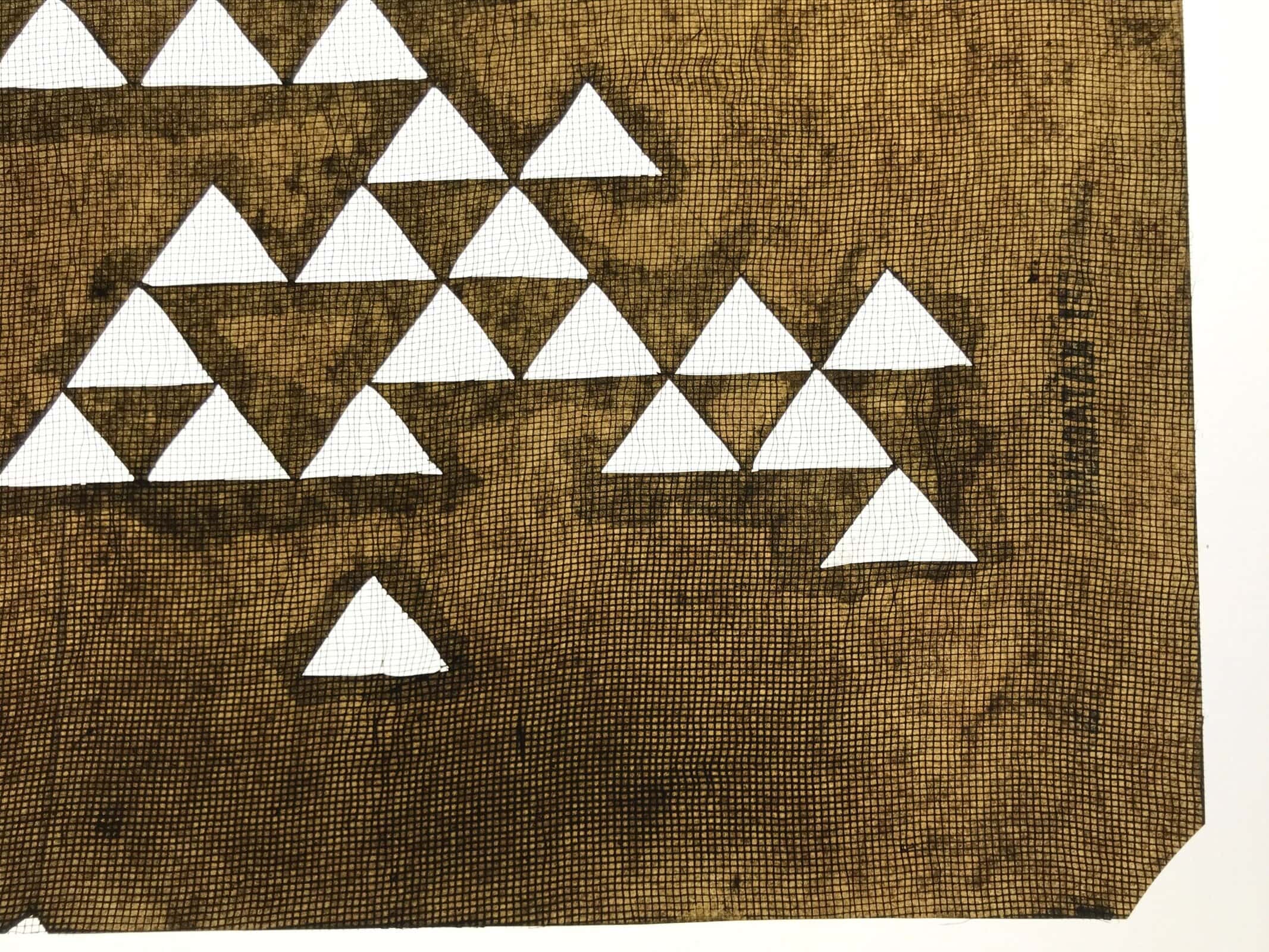 Antique Japanese Katagami Paper Kimono Stencil Katazome Uroko Scale Pattern A765