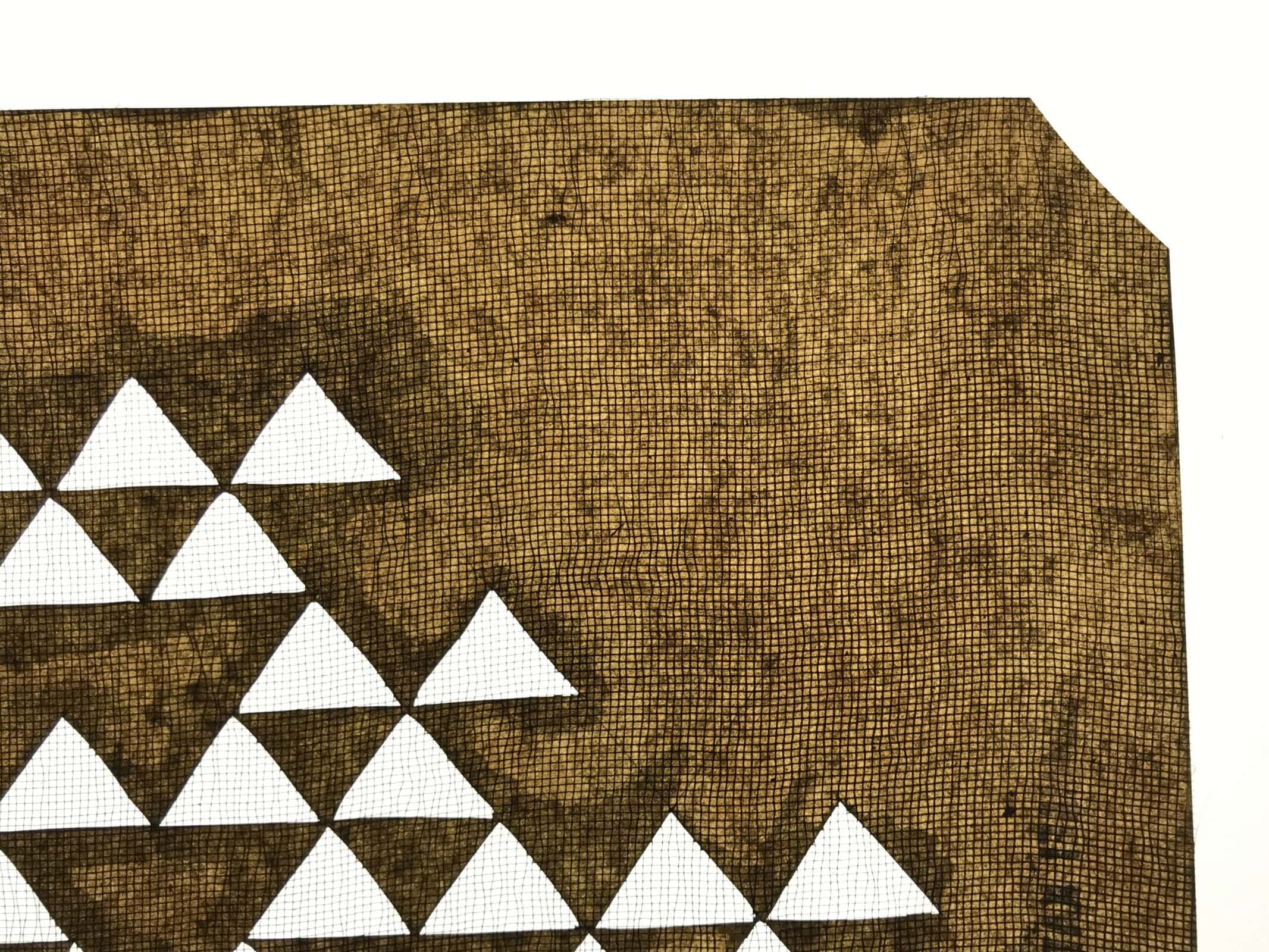 Antique Japanese Katagami Paper Kimono Stencil Katazome Uroko Scale Pattern A765