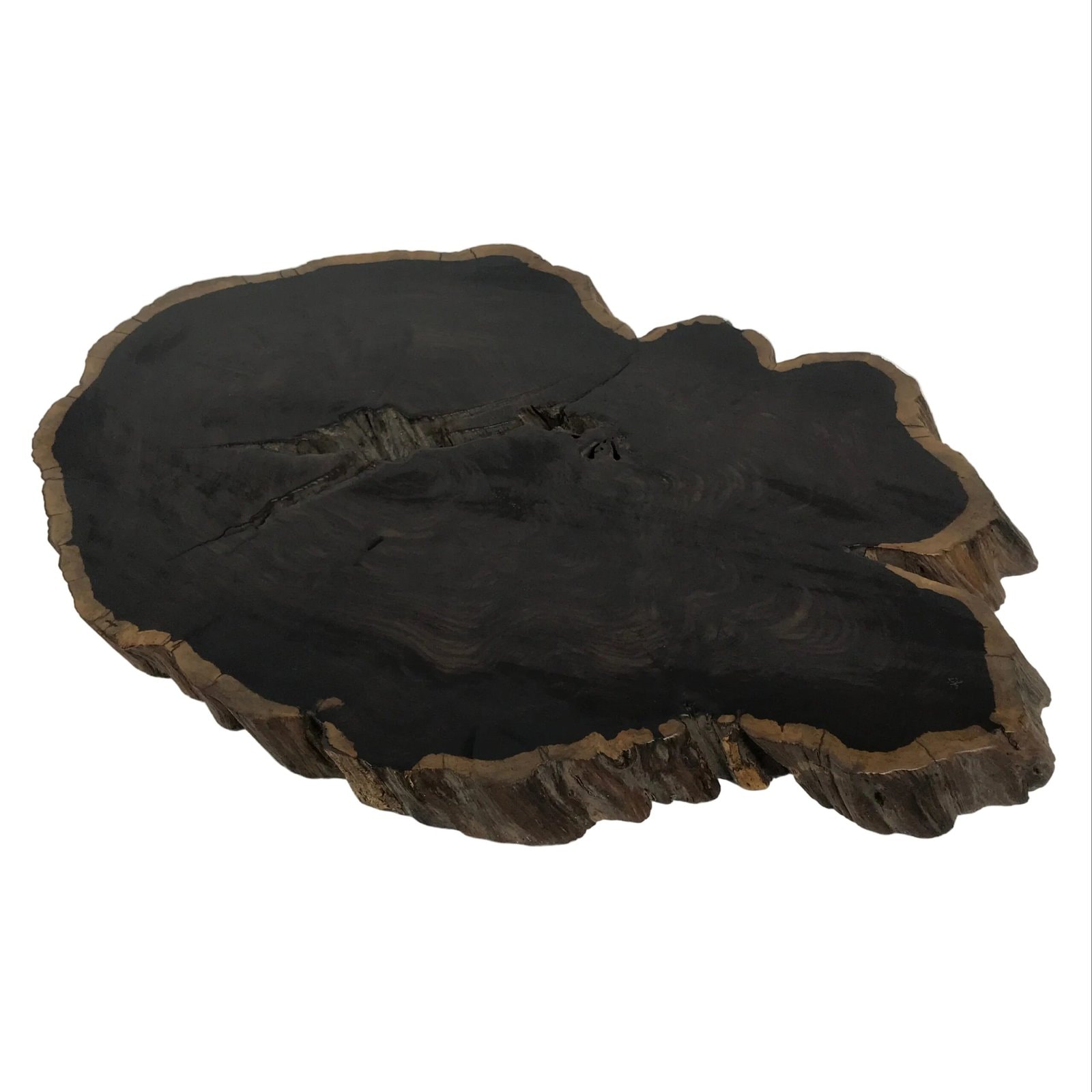 Antique Japanese Wooden Flower Vase Stand Unique Kadai Board Ikebana Brown WT599