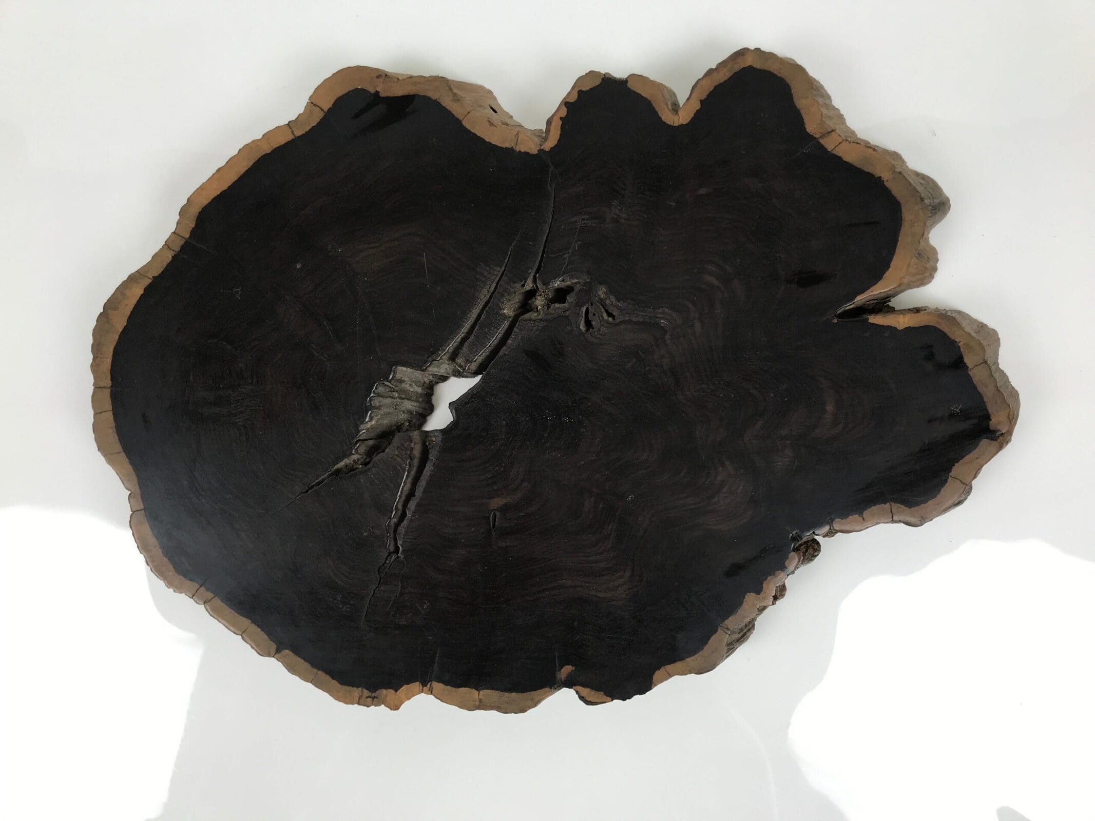 Antique Japanese Wooden Flower Vase Stand Unique Kadai Board Ikebana Brown WT599