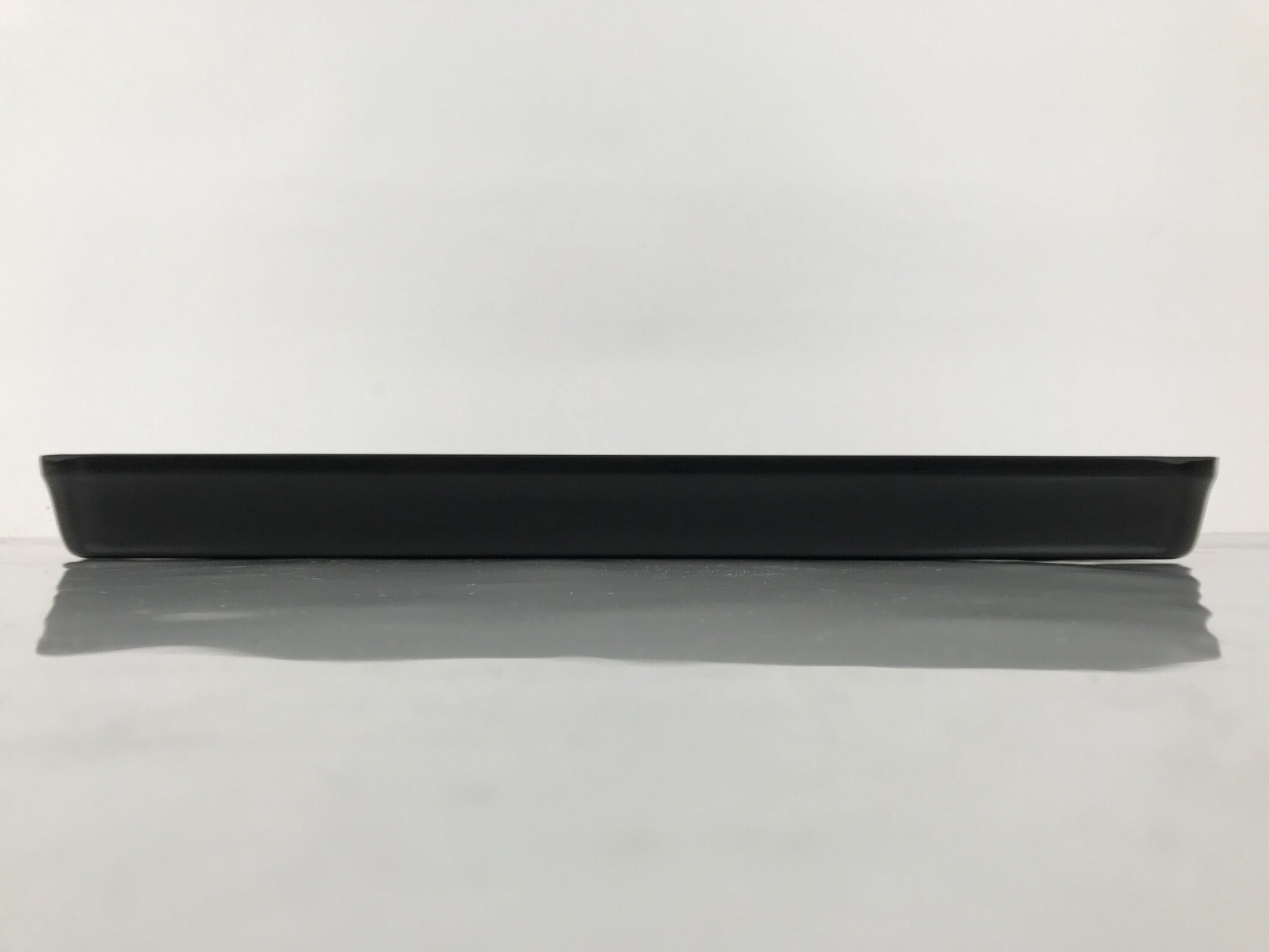 Japanese Resin Lacquer Replica Serving Tray Obon Rectangle Black Red Peony L591 - Image 7