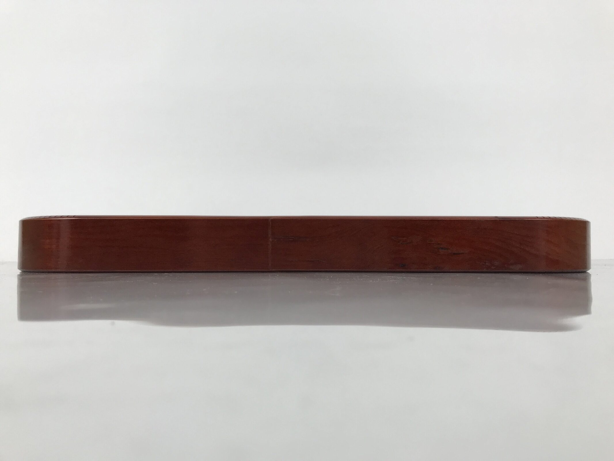 Japanese Brushed Lacquer Wood Serving Tray Obon Vtg Rectangle Floral Makie L586 - Image 7