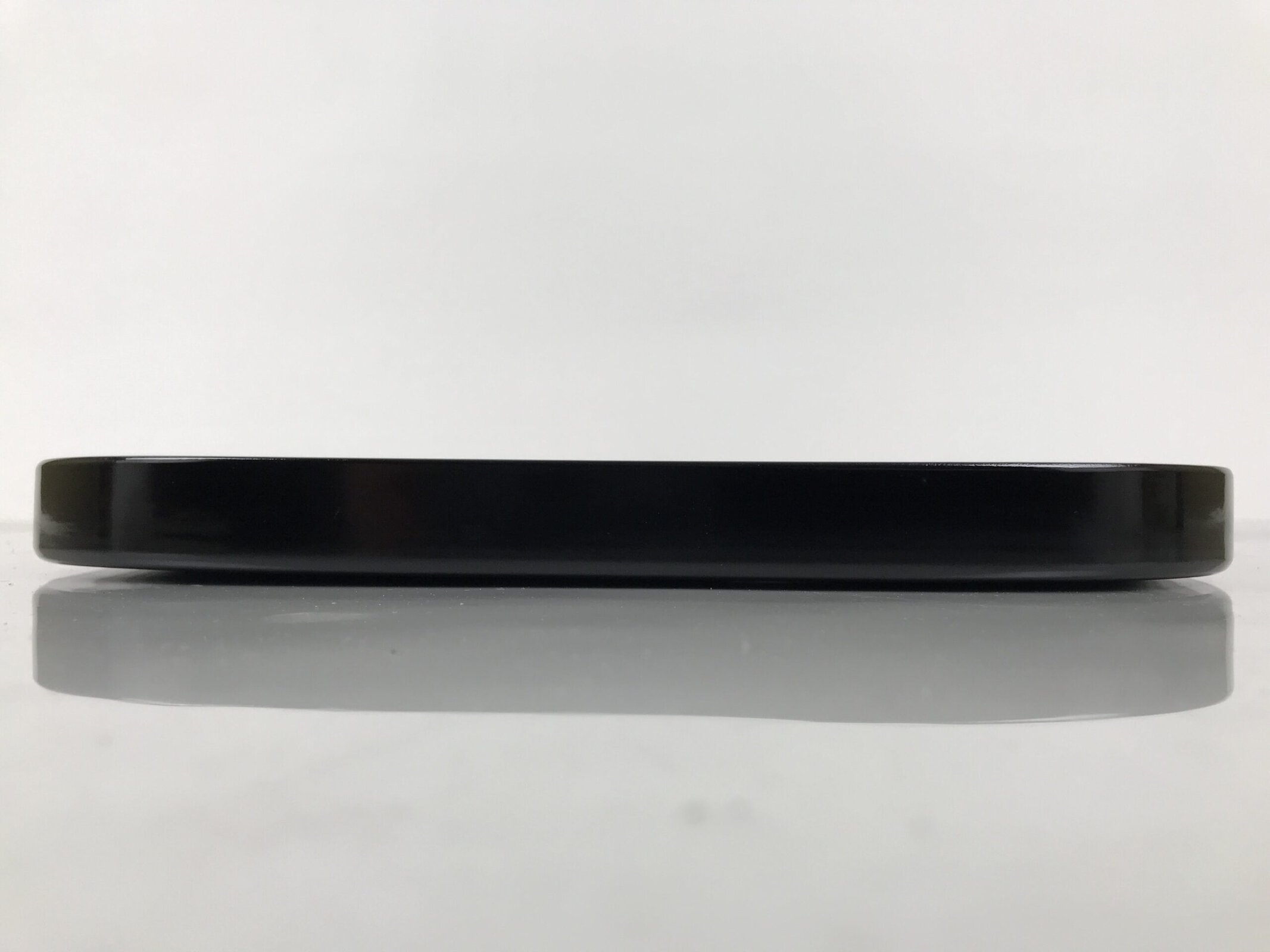 Japanese Lacquered Wood Serving Tray Obon Rectangle Black Gold Makie Pine L590 - Image 9